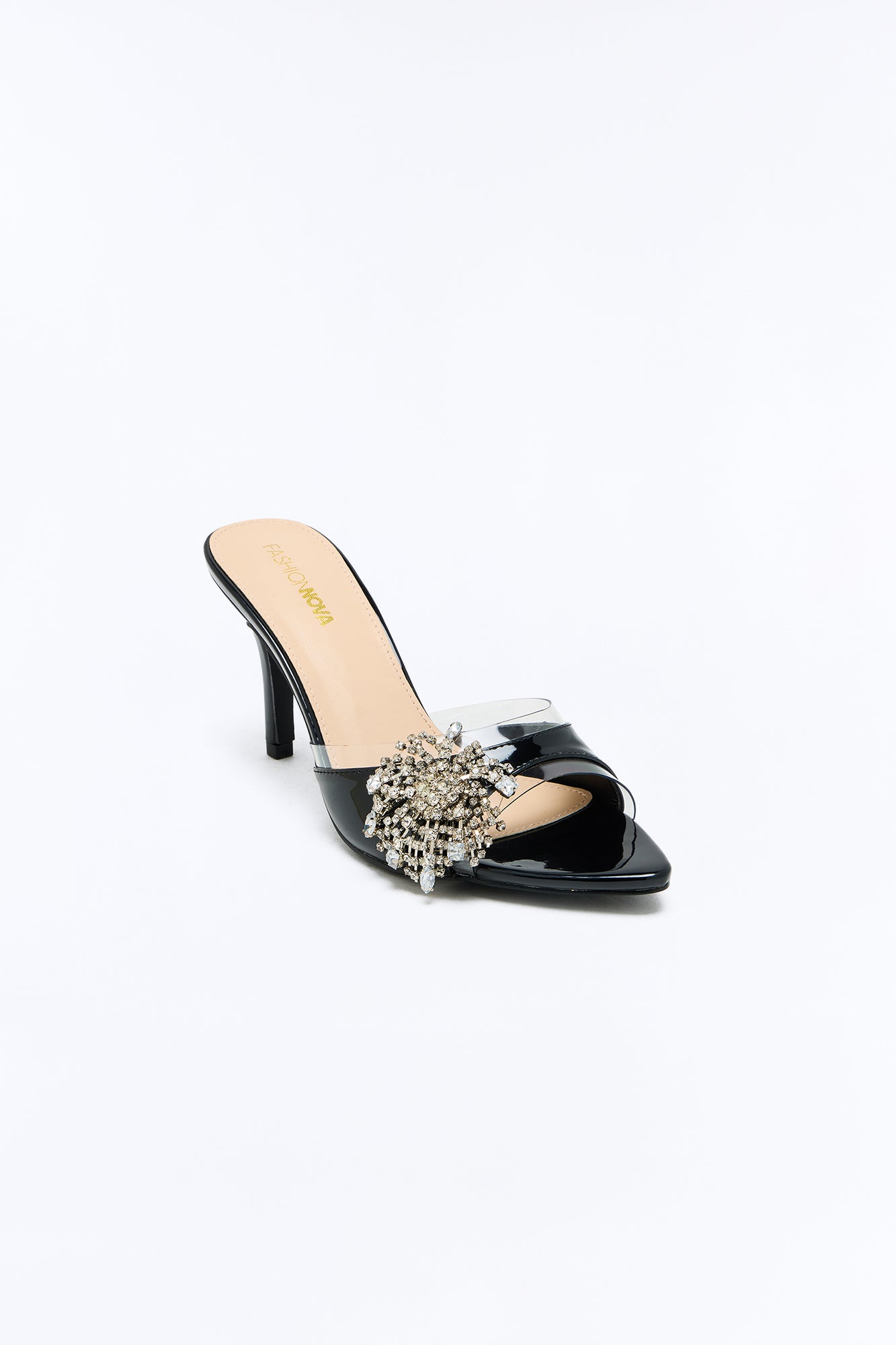 Talitha Rhinestone Patent Heels - Black