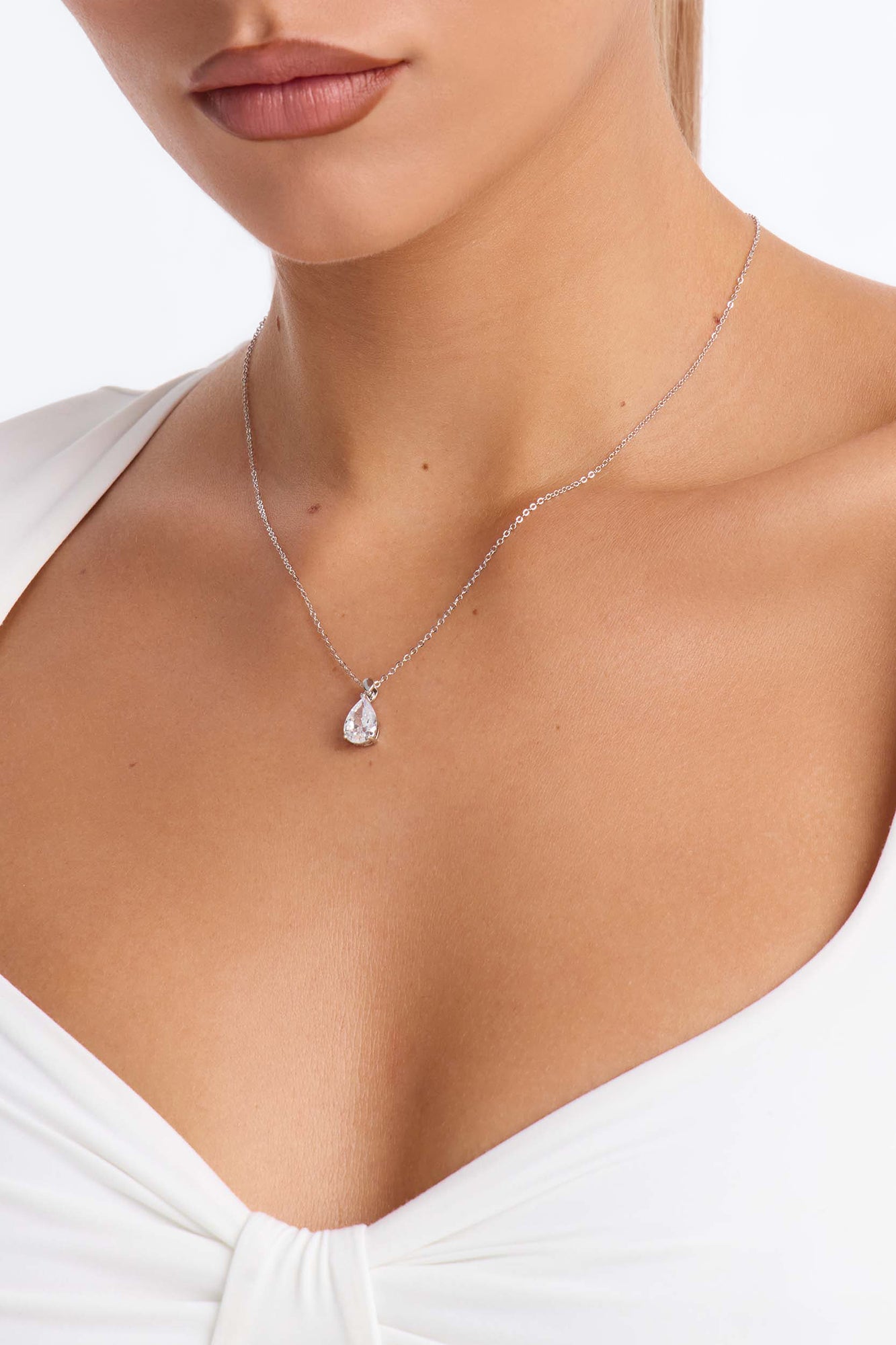 Cubic Zirconia Timeless Neckalce - Silver