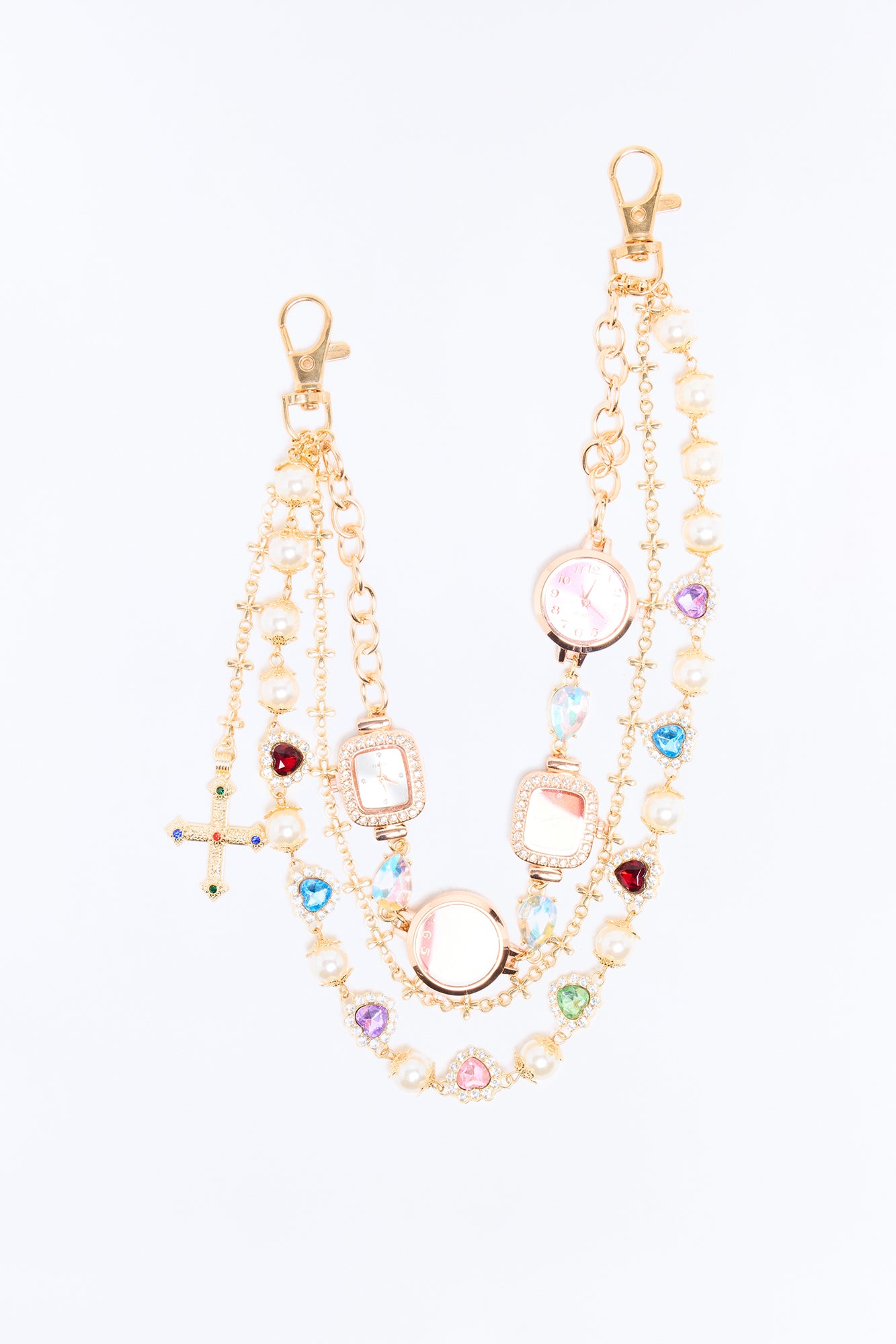 Waste No Time Pant Chain - Gold/Multi