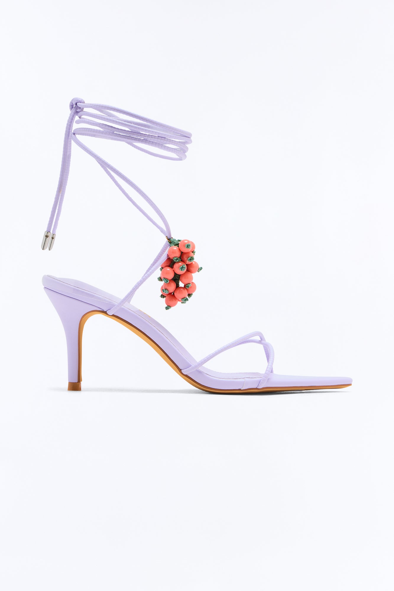 Sina Embellished Wrap Up Heels - Lavender