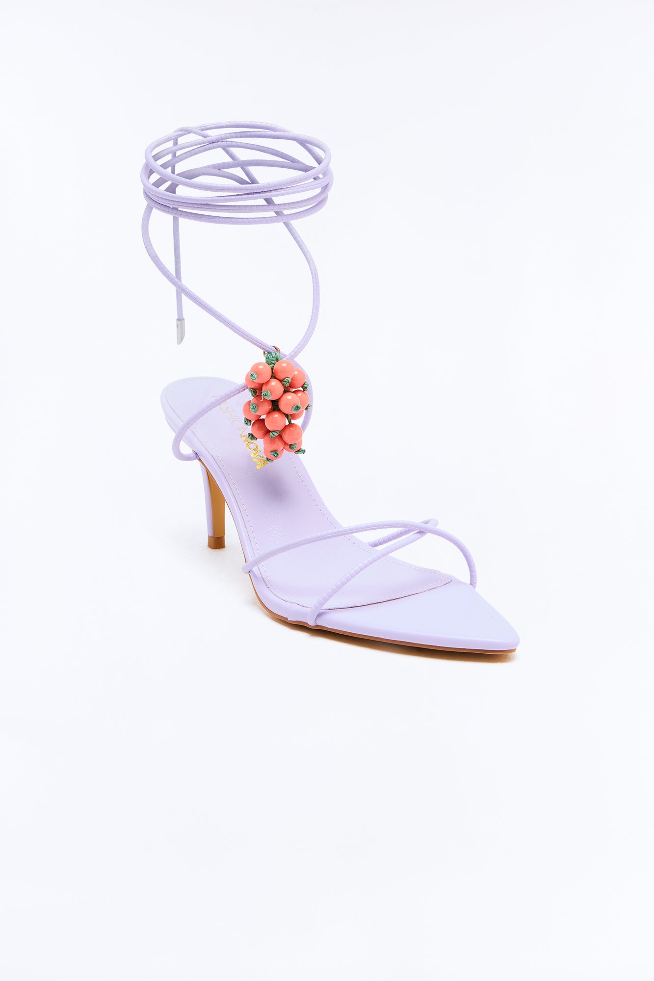 Sina Embellished Wrap Up Heels - Lavender image 2