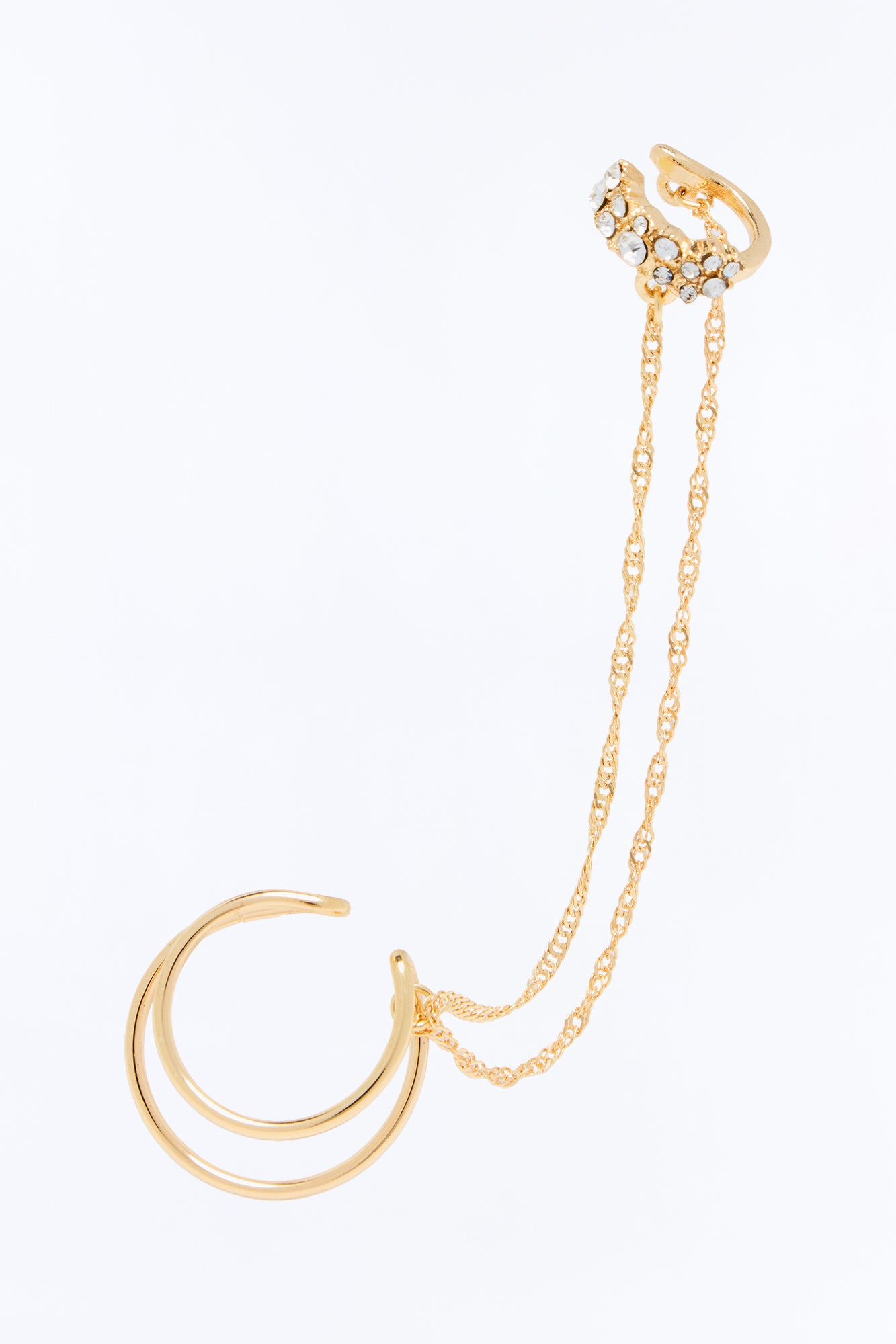 Out Loud Layered Chain Link Earcuff - Gold