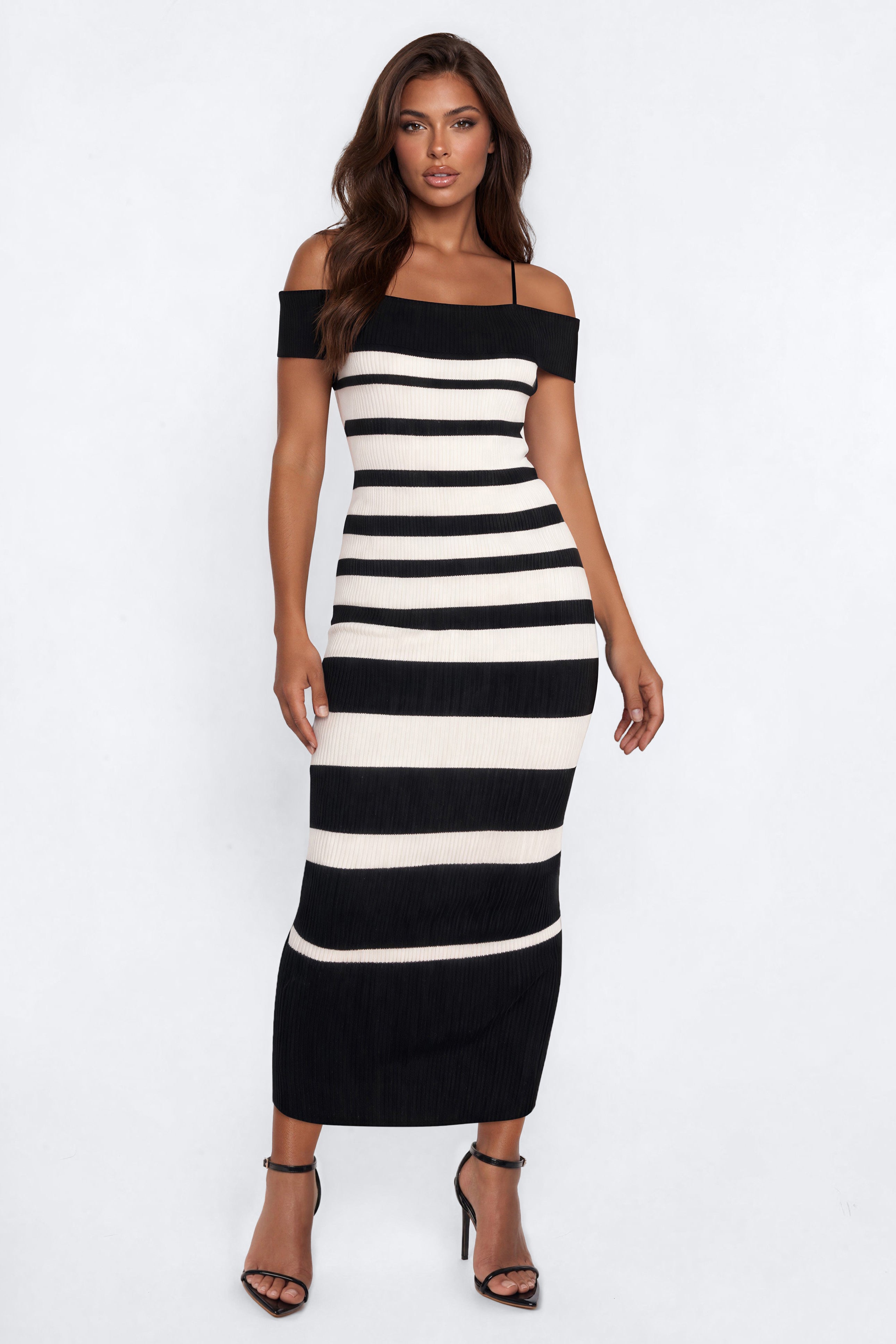 Simple Slay Sweater Maxi Dress - Black/White image 5