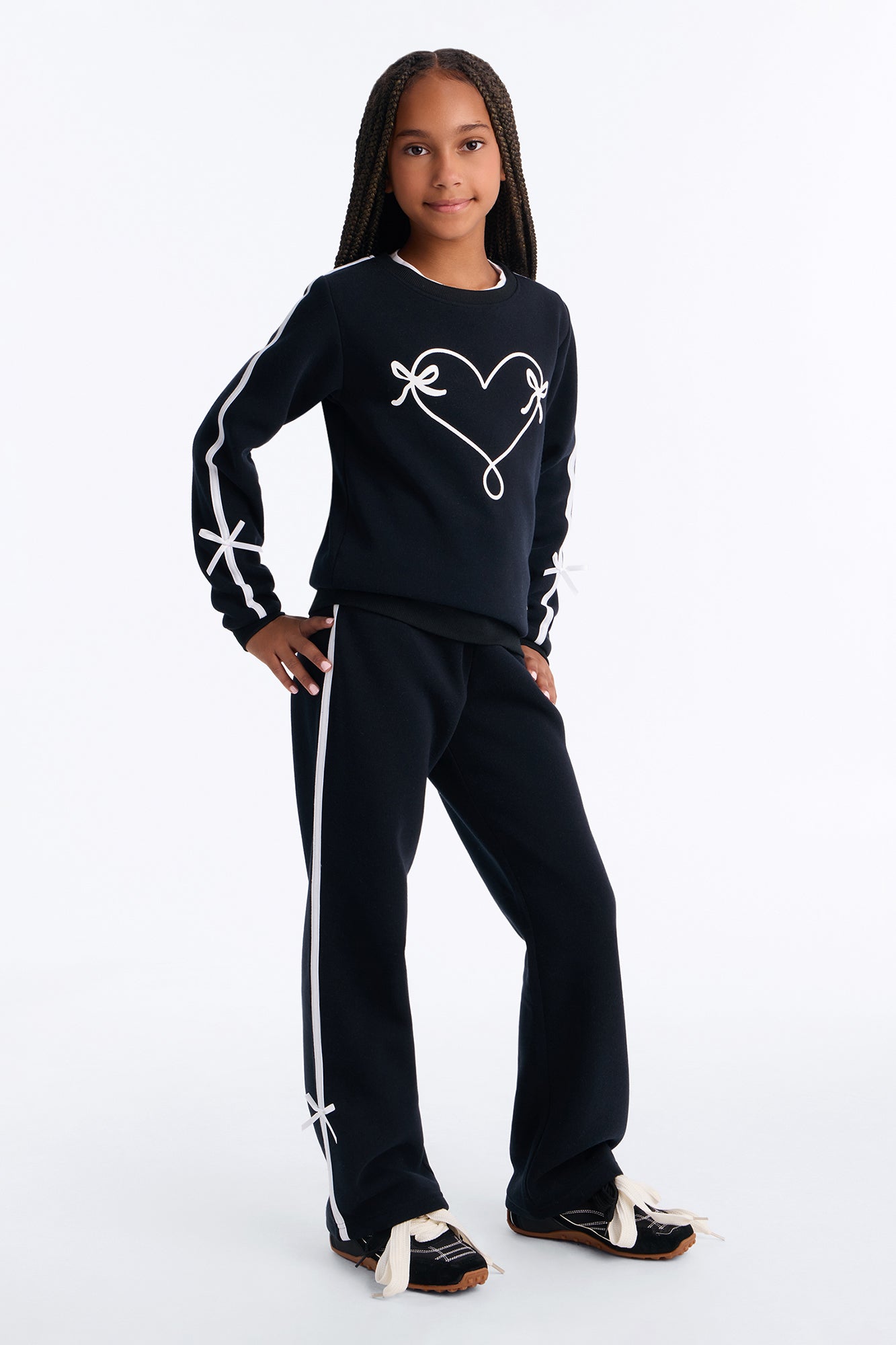 Mini Love You More Pant Set - Black