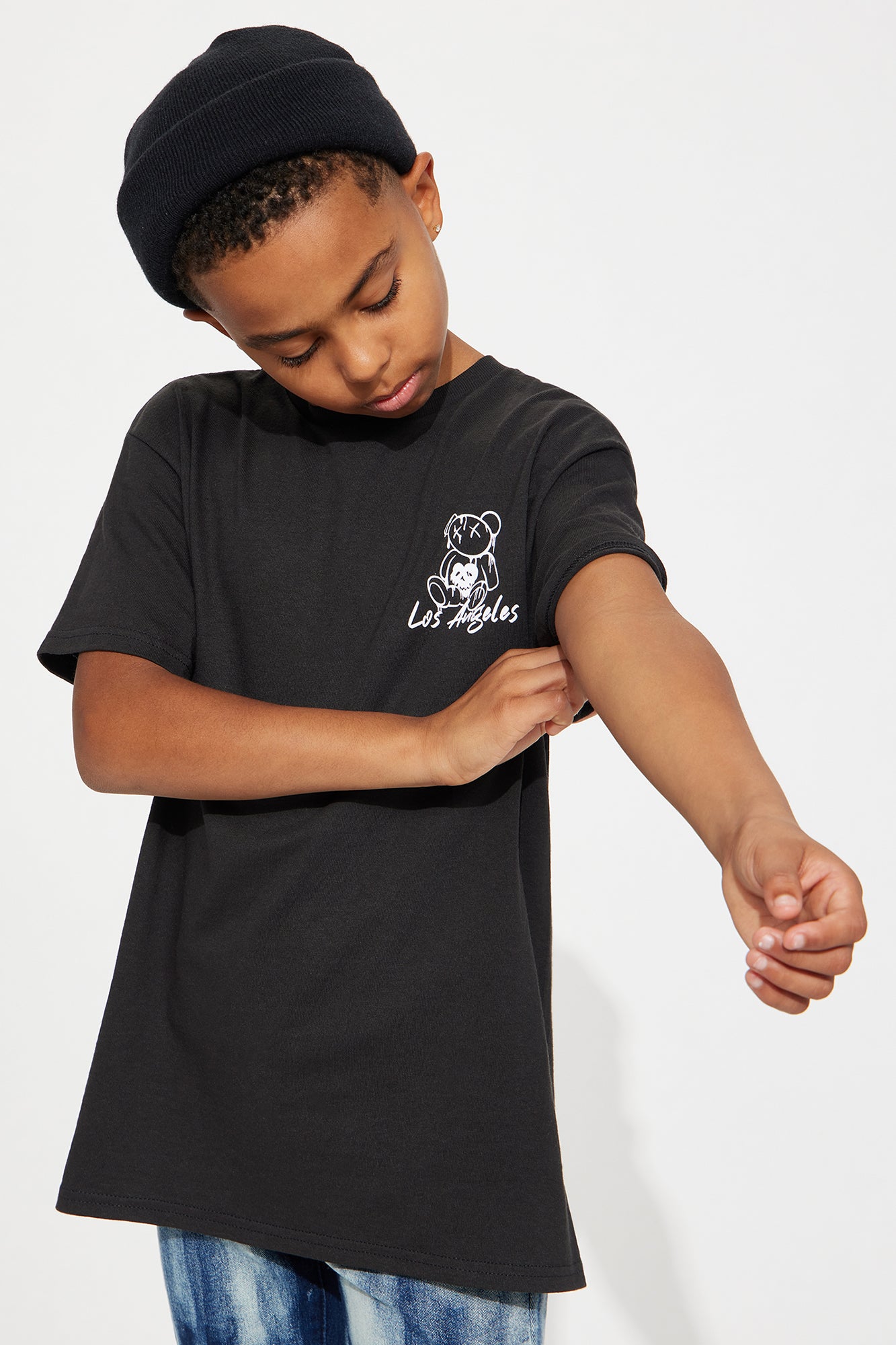 Mini Summer In LA Oversized Short Sleeve Tee - Black