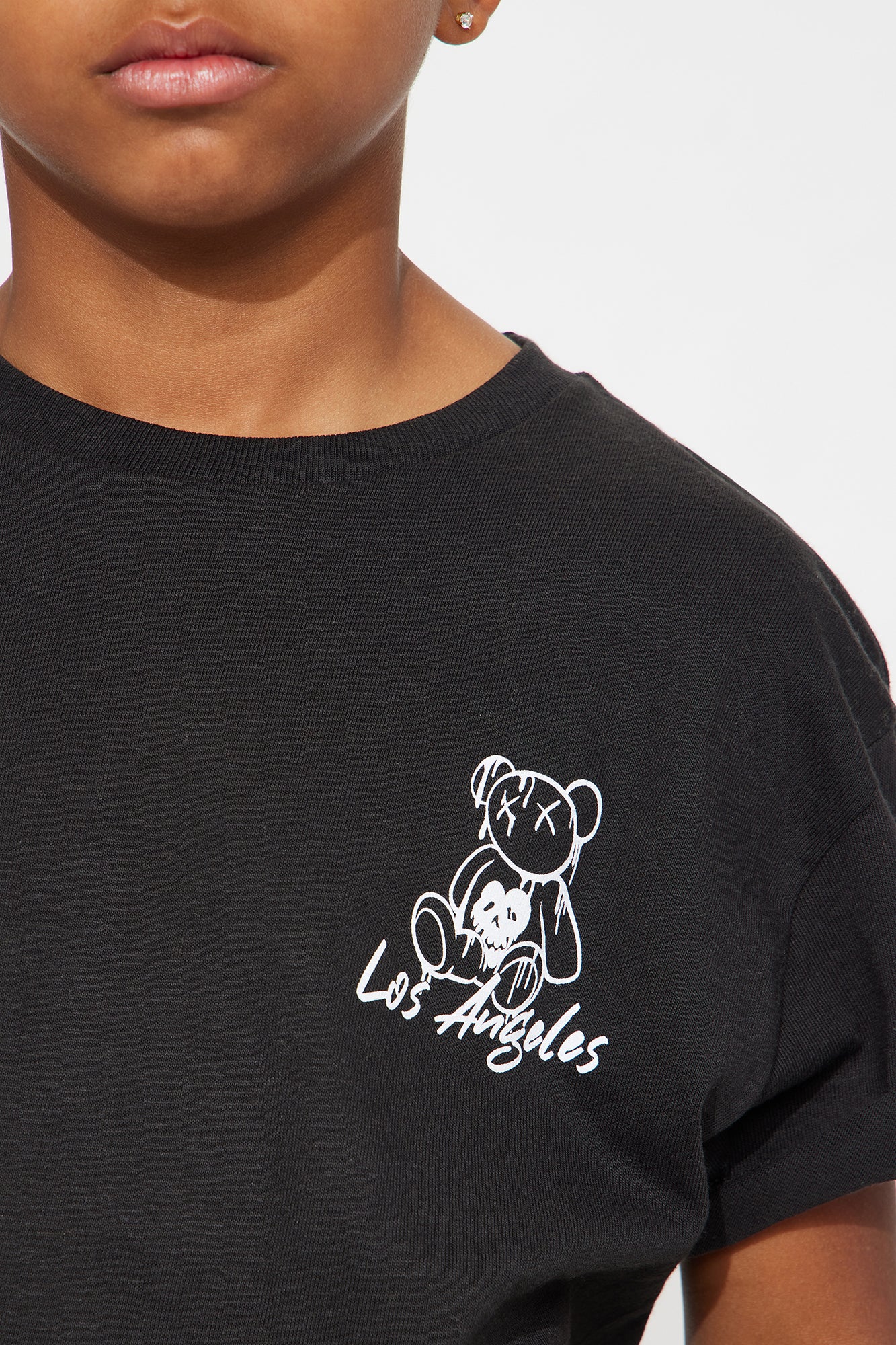 Mini Summer In LA Oversized Short Sleeve Tee - Black