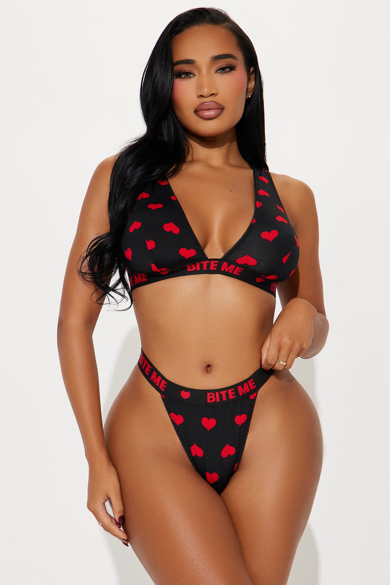 Stassi Heart Breaker 2 Piece Set - Black/Red