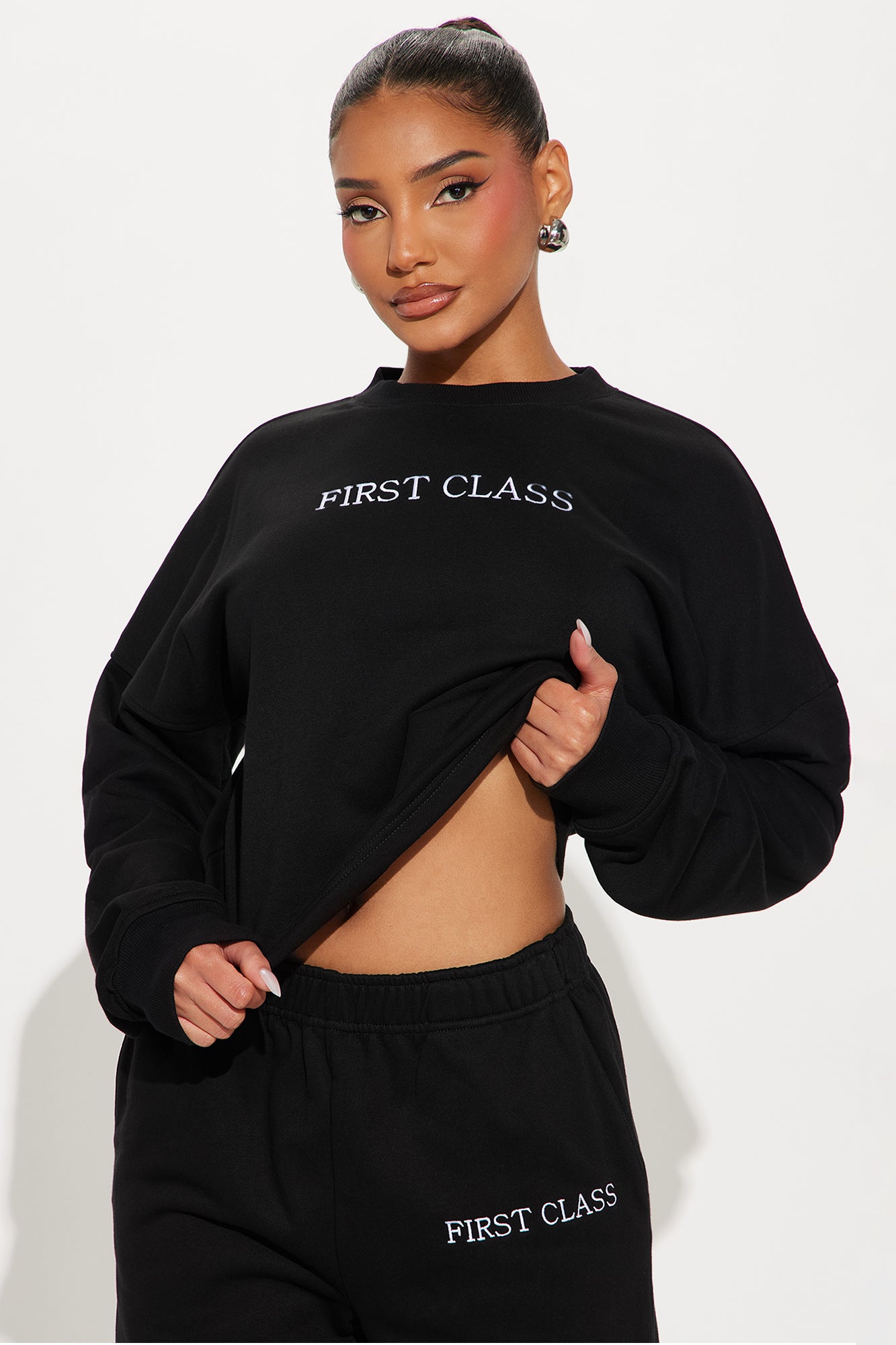 First Class Only Pant Set - Black