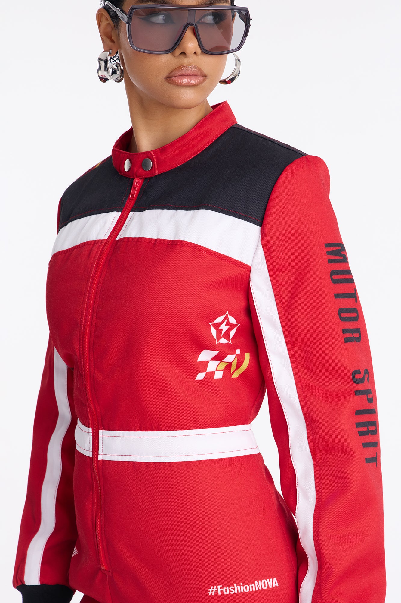 Ready To Race Jogger Leg Jumpsuit - Red