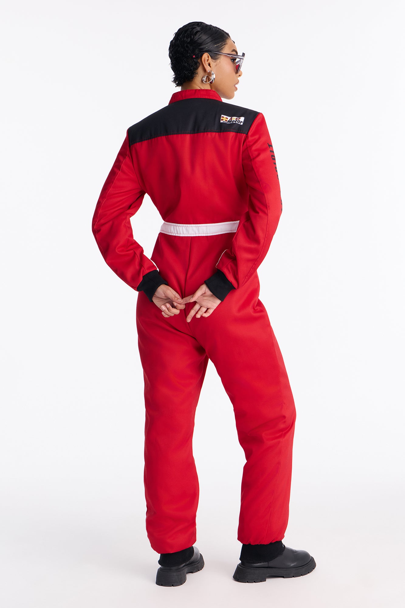 Ready To Race Jogger Leg Jumpsuit - Red