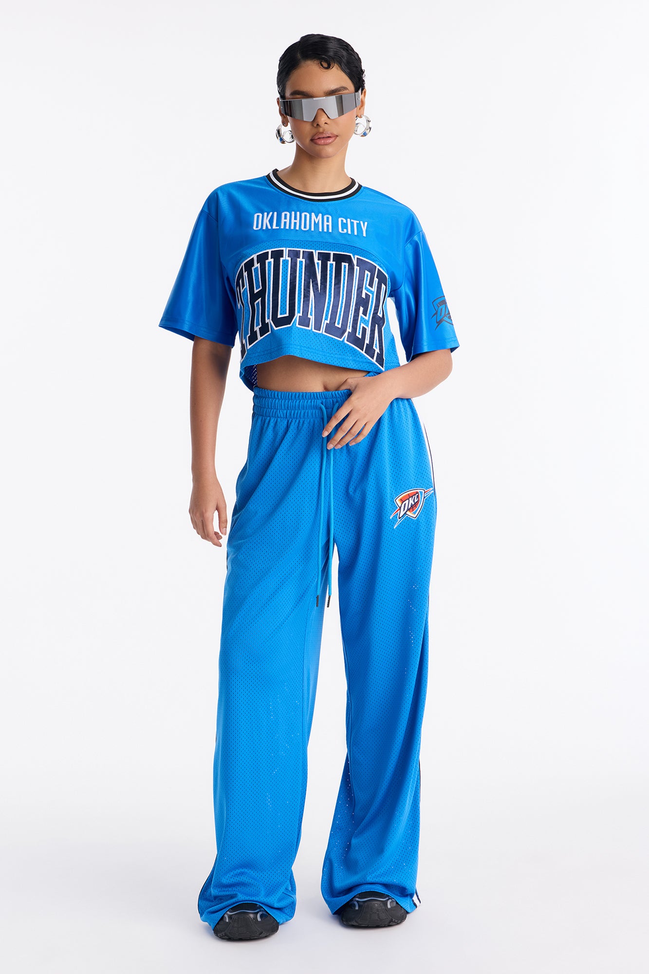 NBA OKC Thunder Cropped Tee - Blue