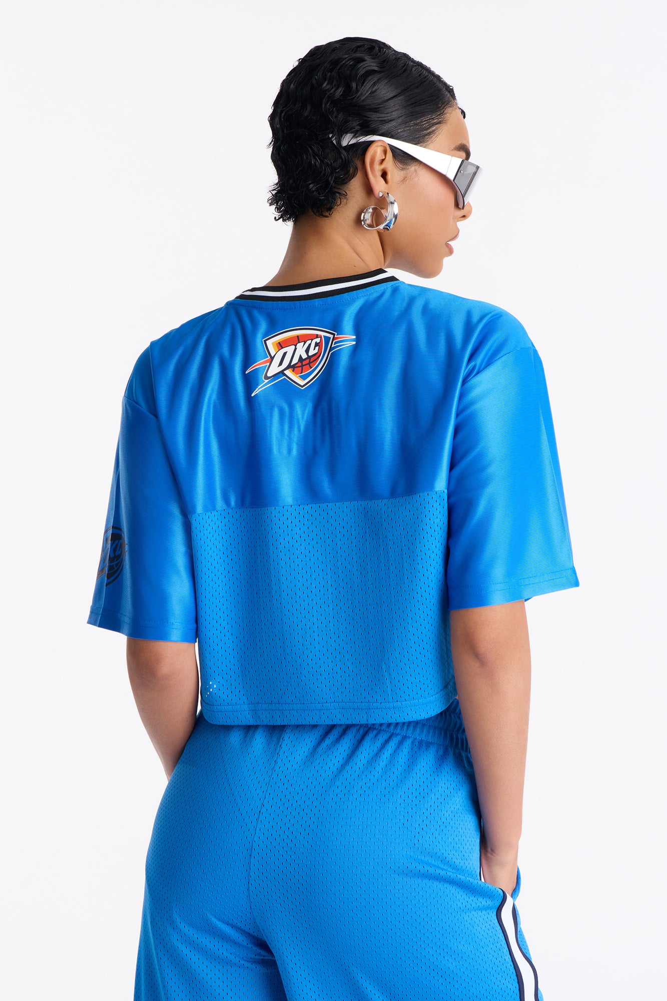 NBA OKC Thunder Cropped Tee - Blue