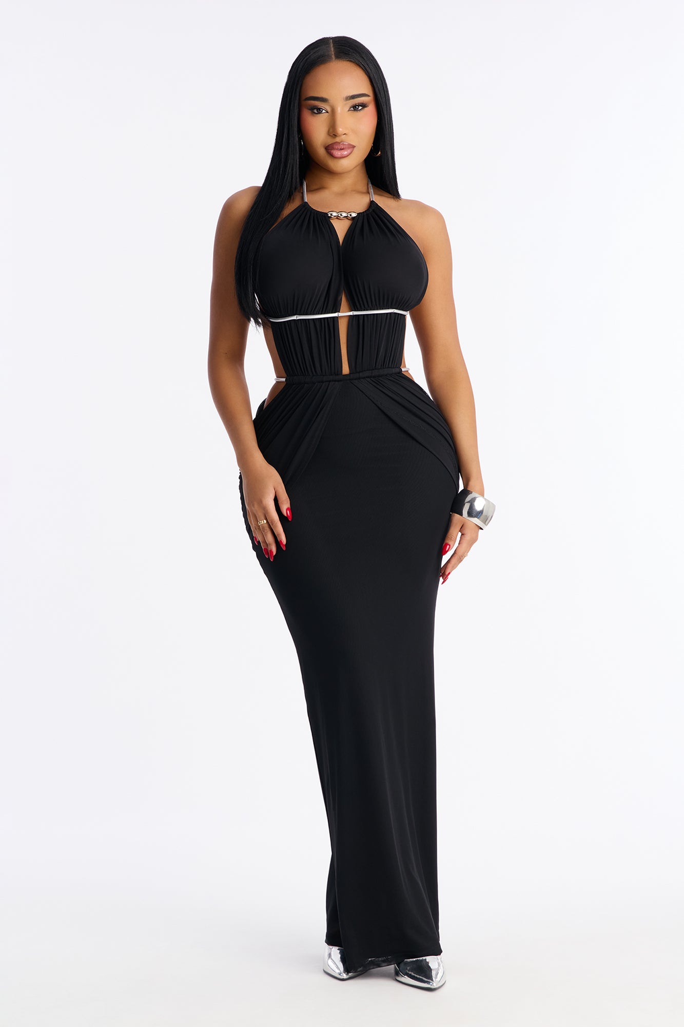 Cool Girls Only Mesh Maxi Dress - Black
