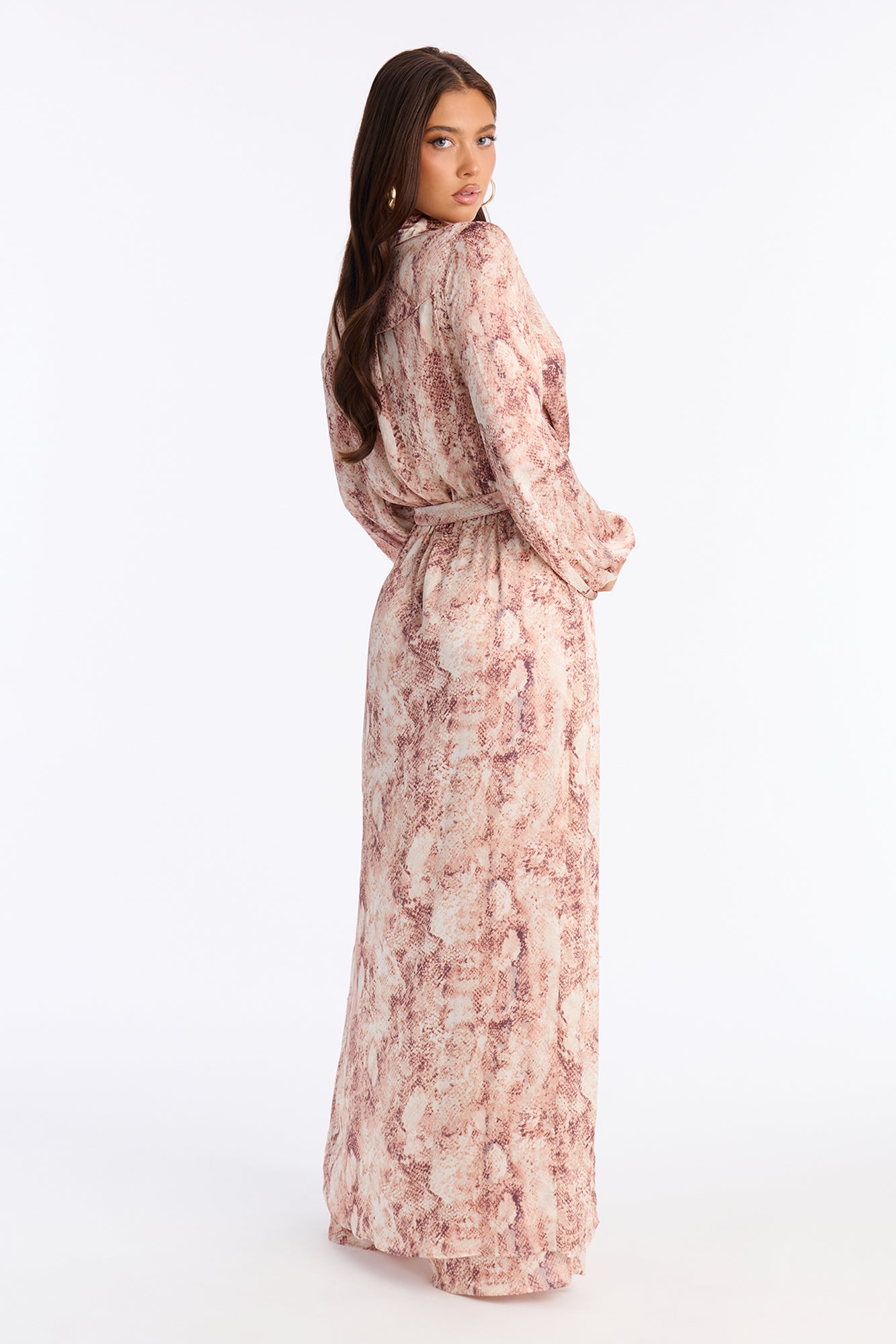 Stassi Snake Print Wide Leg Jumpsuit - Pink