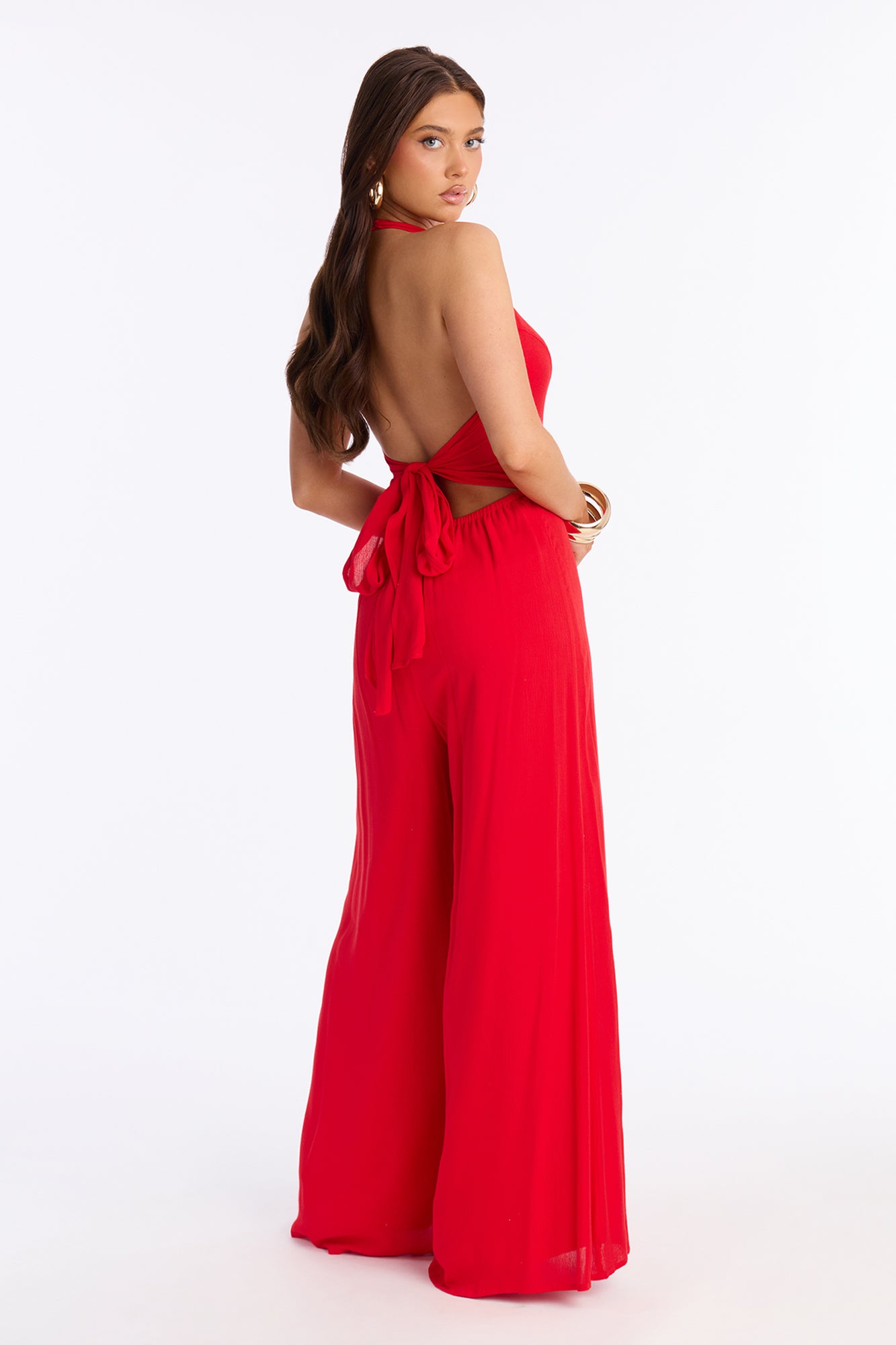 Scarlet Tie Back Jumpsuit - Red