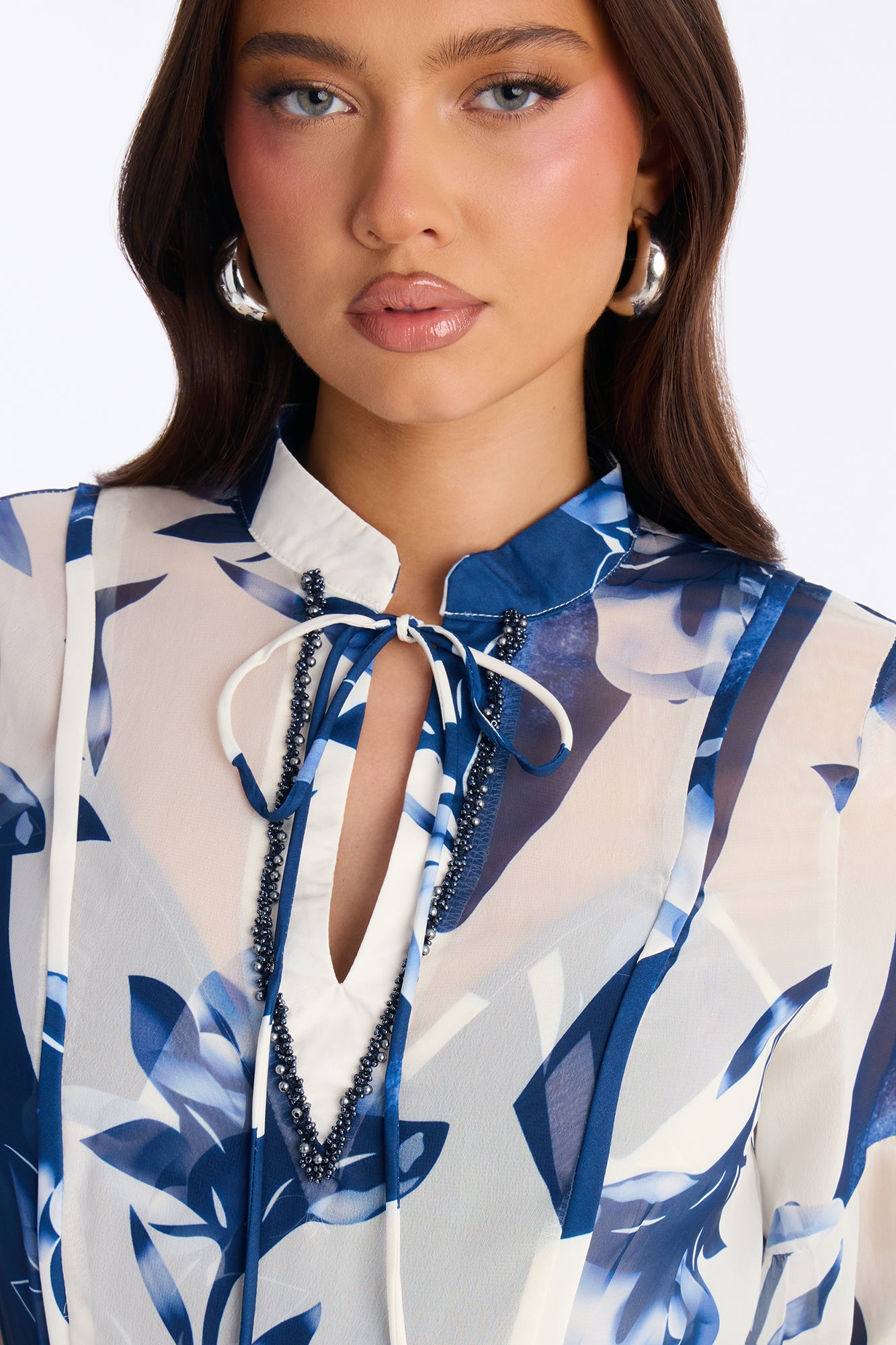 Paula Floral Wide Leg Jumpsuit - Blue