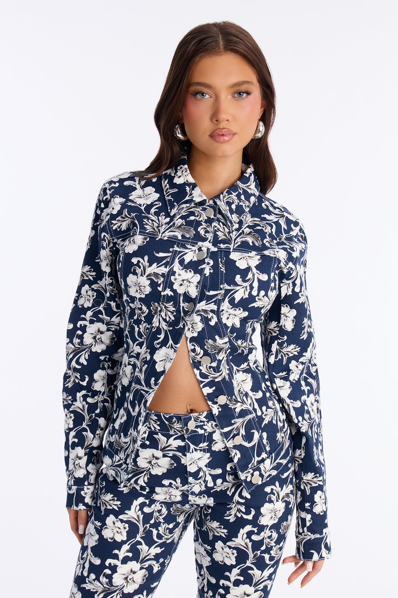 Play Nice Floral Pant Set - Navy/combo