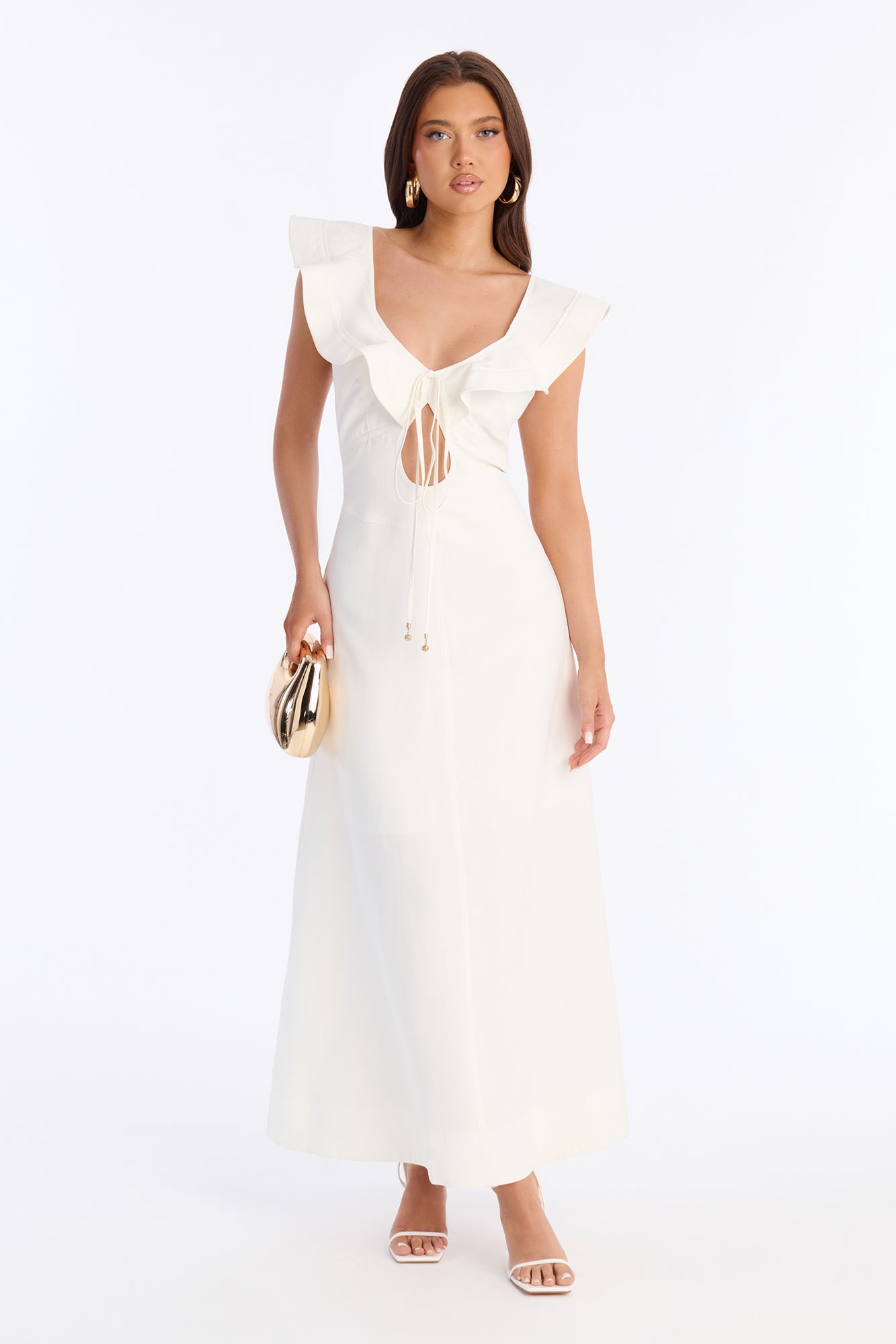 Maribelle Ruffle Maxi Dress - White