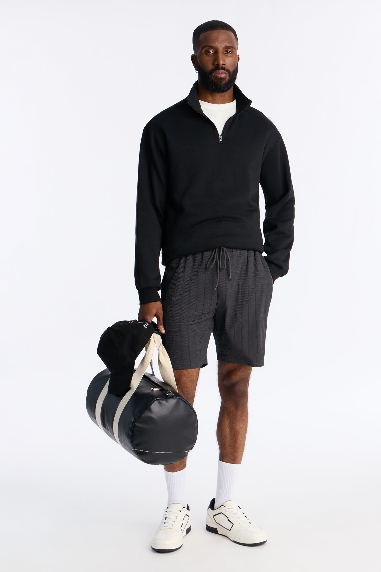 Striped Heritage Jacquard Short - Charcoal