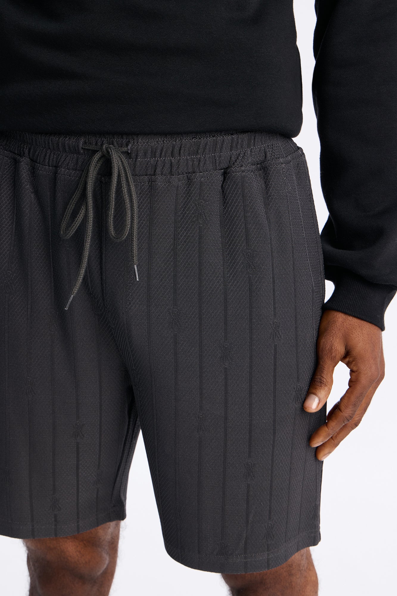 Striped Heritage Jacquard Short - Charcoal