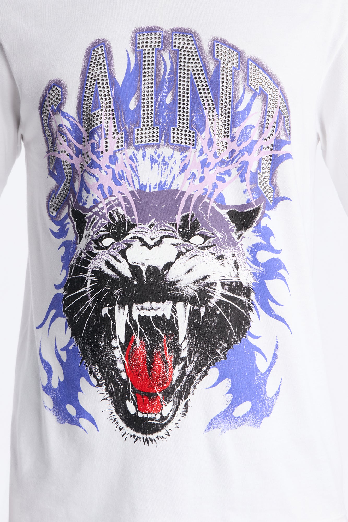 Saint Star Of The Show Rhinestone Long Sleeve Tee - White