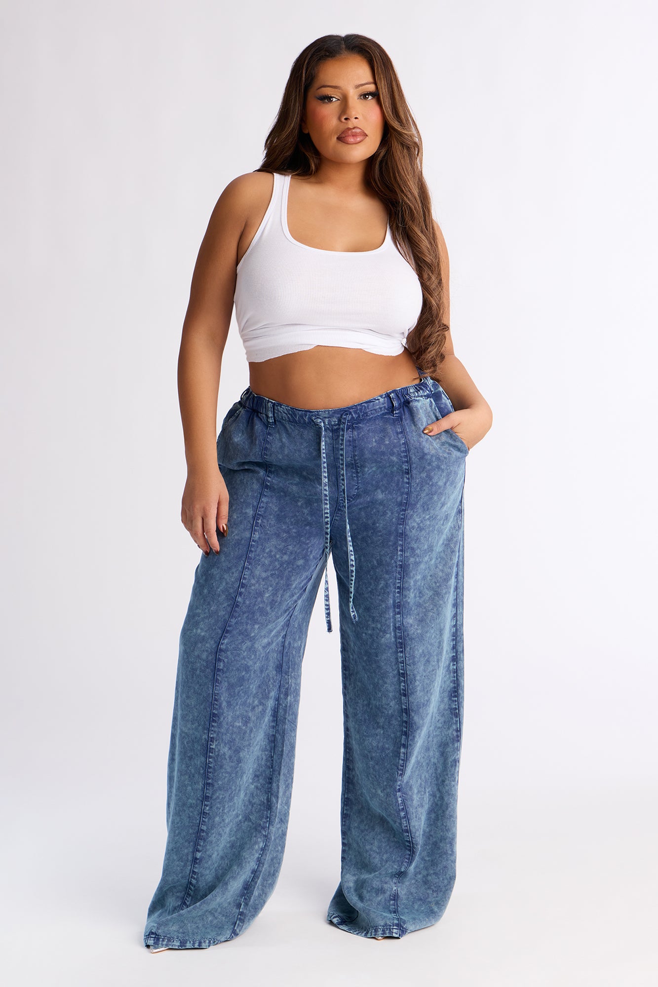 Okalani Washed Wide Leg Pant 33 - Denim