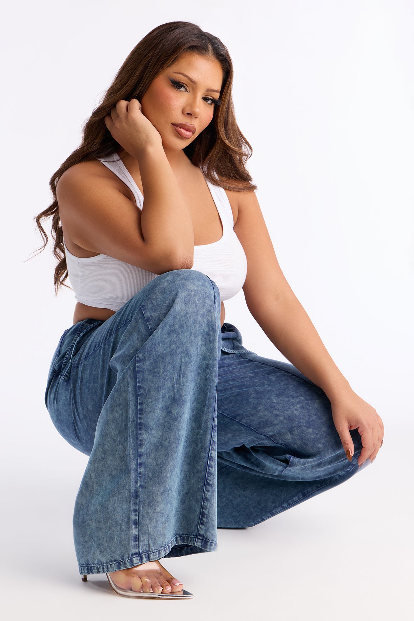 Okalani Washed Wide Leg Pant 33 - Denim