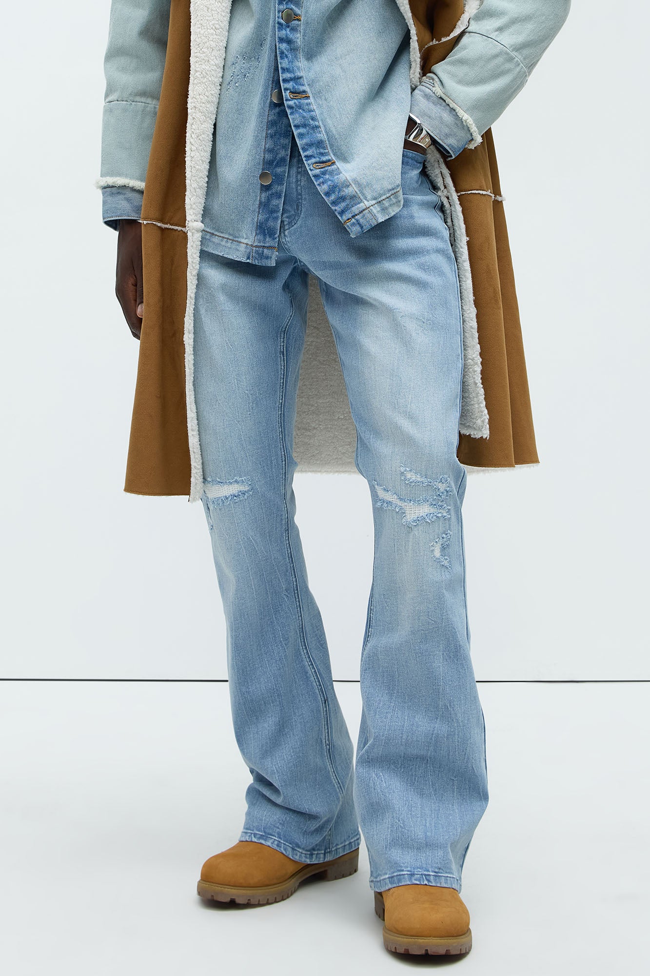 Dreamy Stacked Slim Flare Jeans - Light Blue Wash