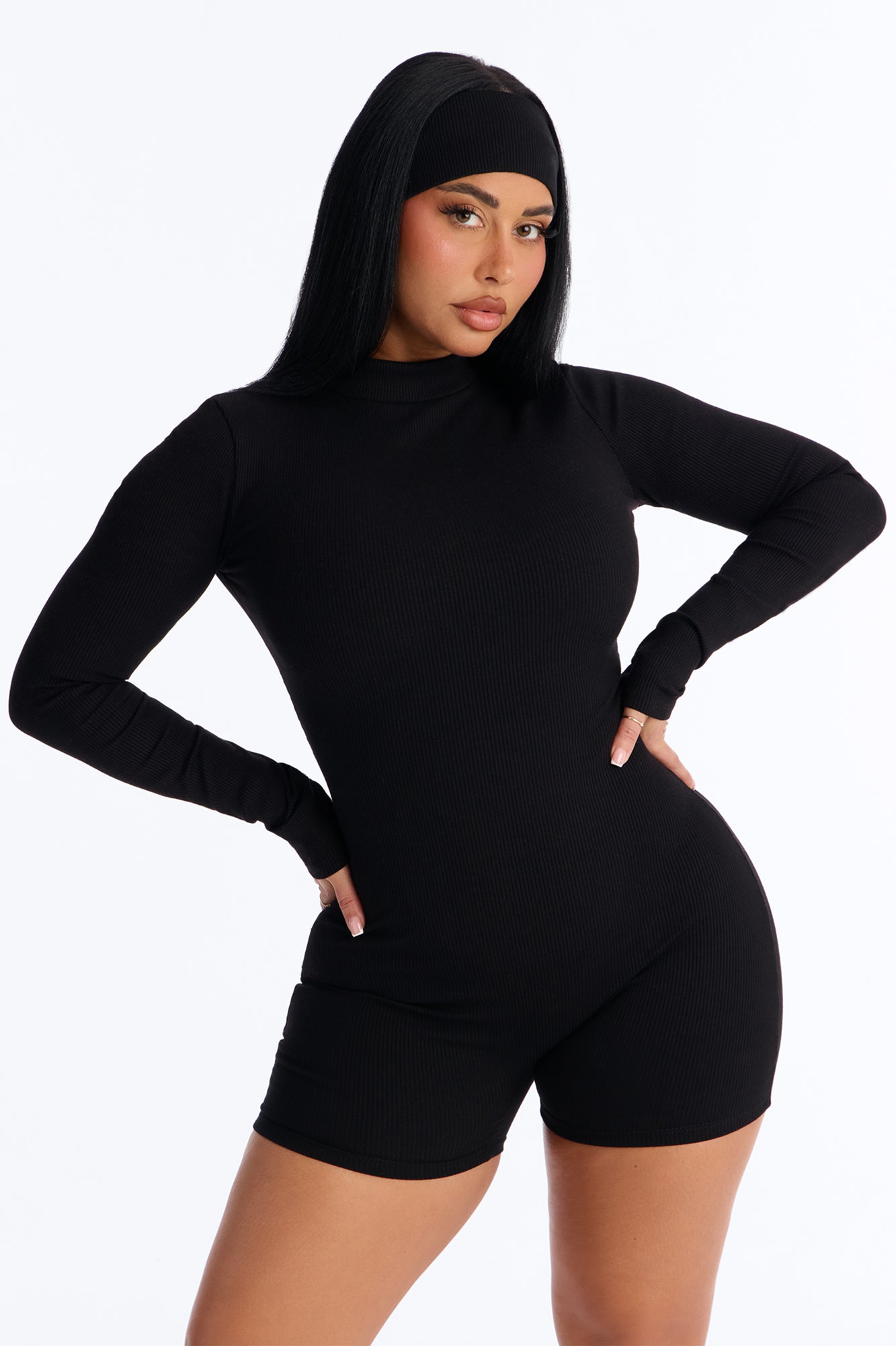 Katya Snatched 2 Piece Romper Set - Black