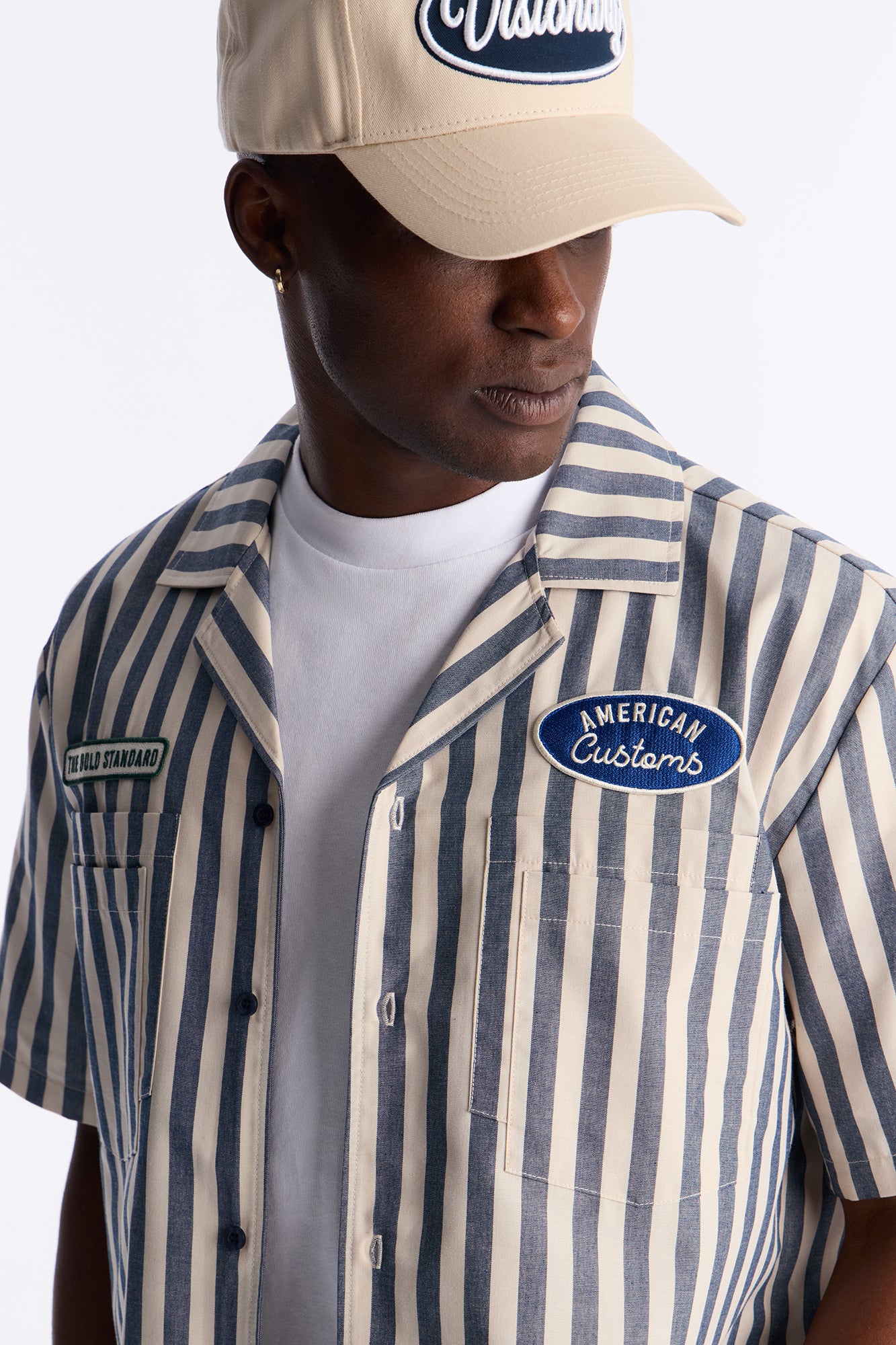 Pit Stop Mechanic Button Up Shirt - Navy
