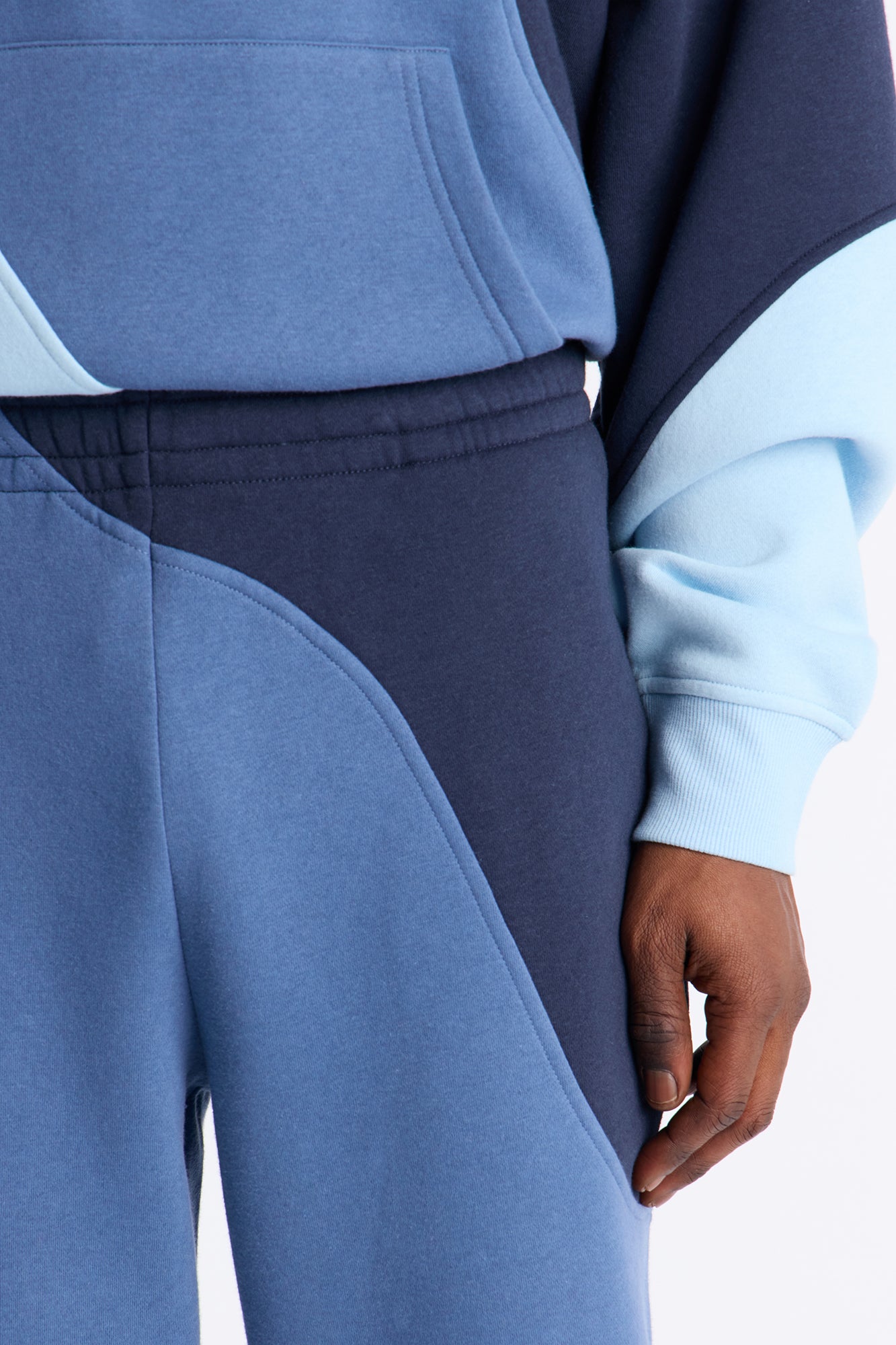 Neapolitan Paneled Straight Sweatpants - Blue