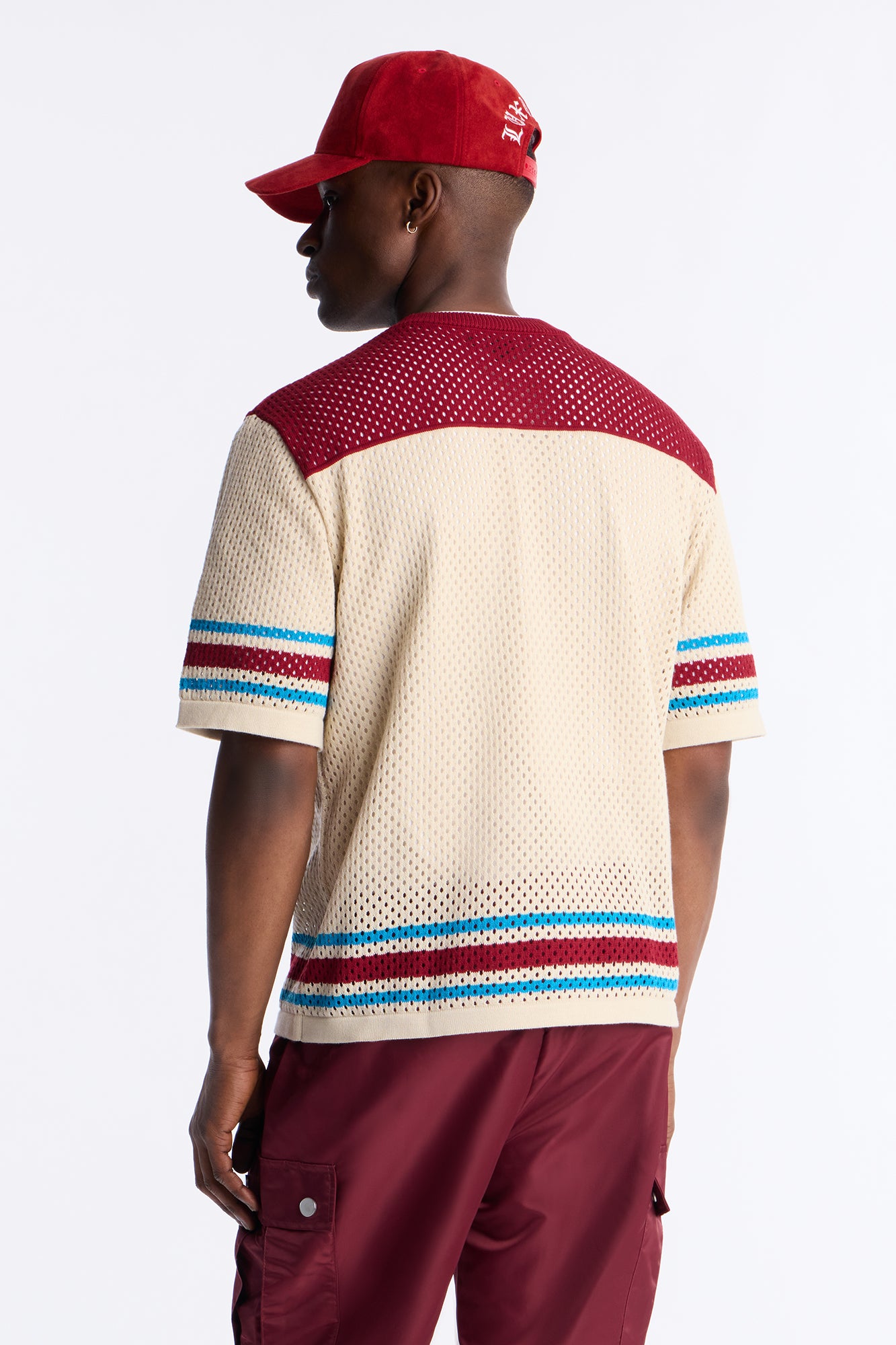 33 Striped Short Sleeve Jersey - Burgundy/combo