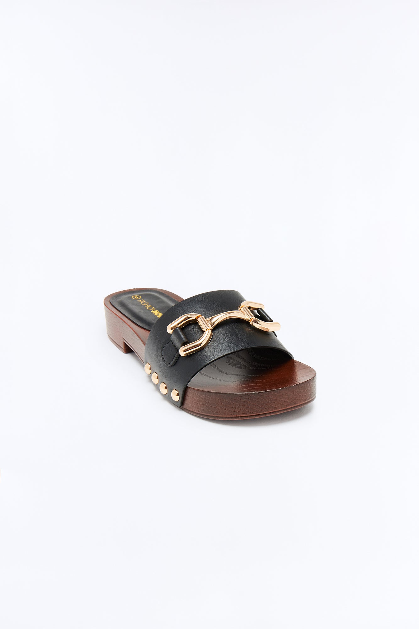 Karma Hardware Wood Sandals - Black