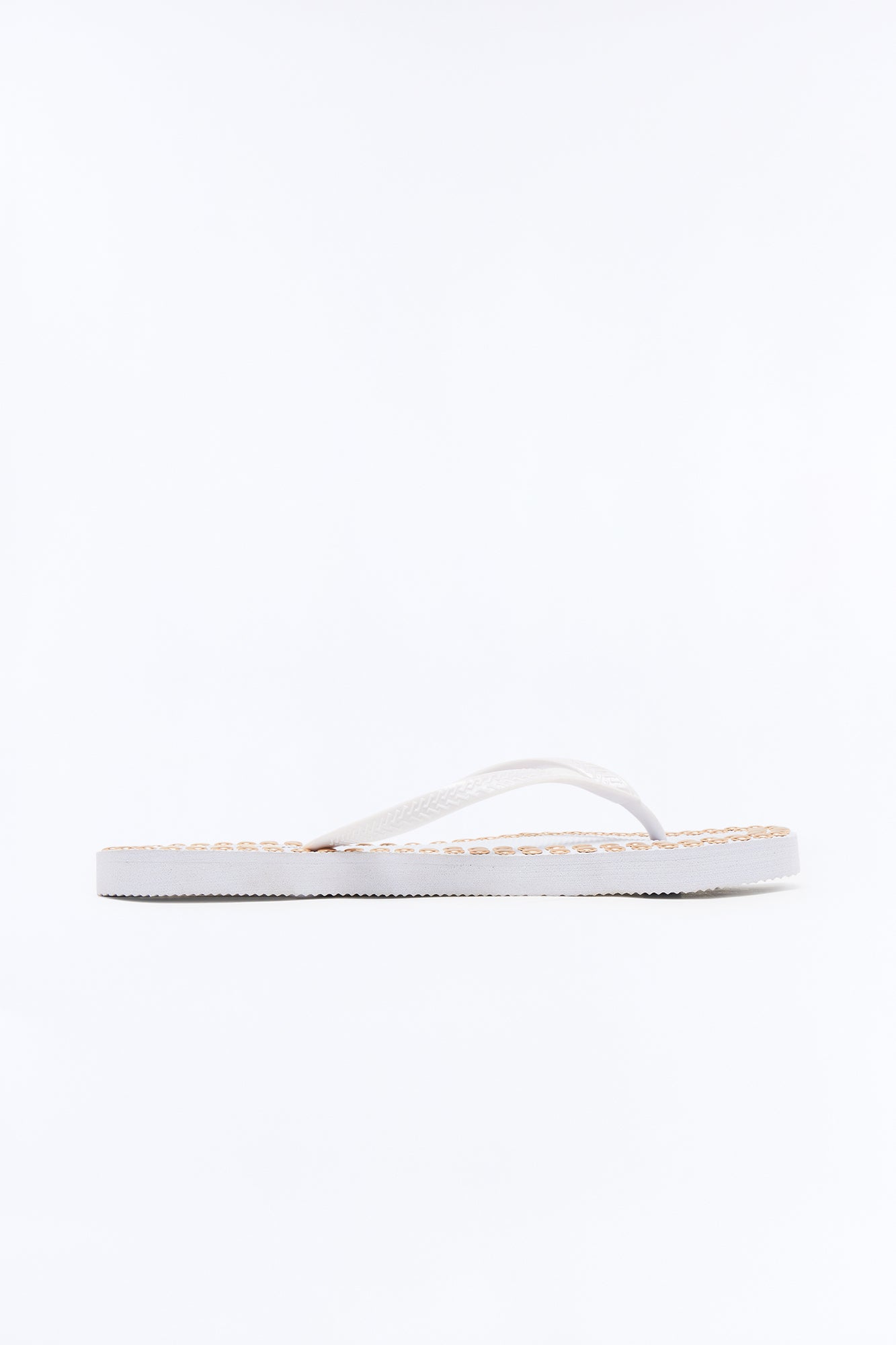 Pisces Studded Flip Flops - White