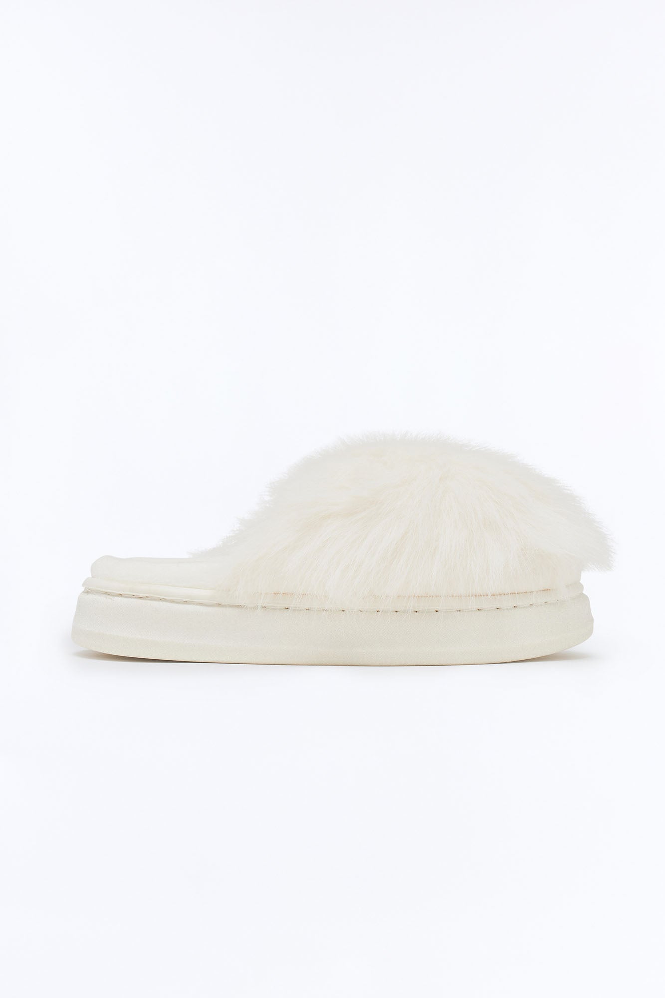 Cloudy Faux Fur Slippers - White