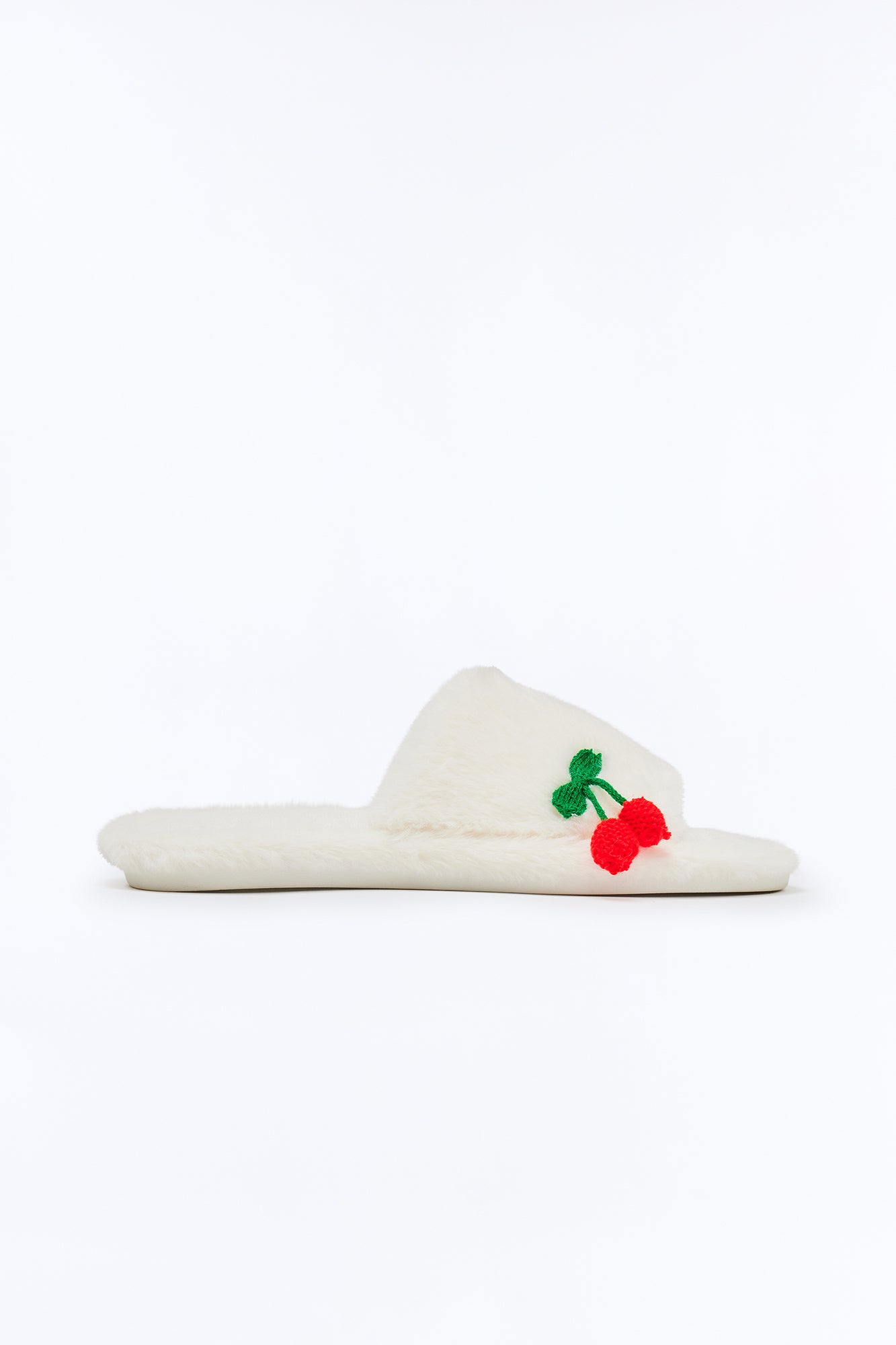 Cherry Charm Slippers - White