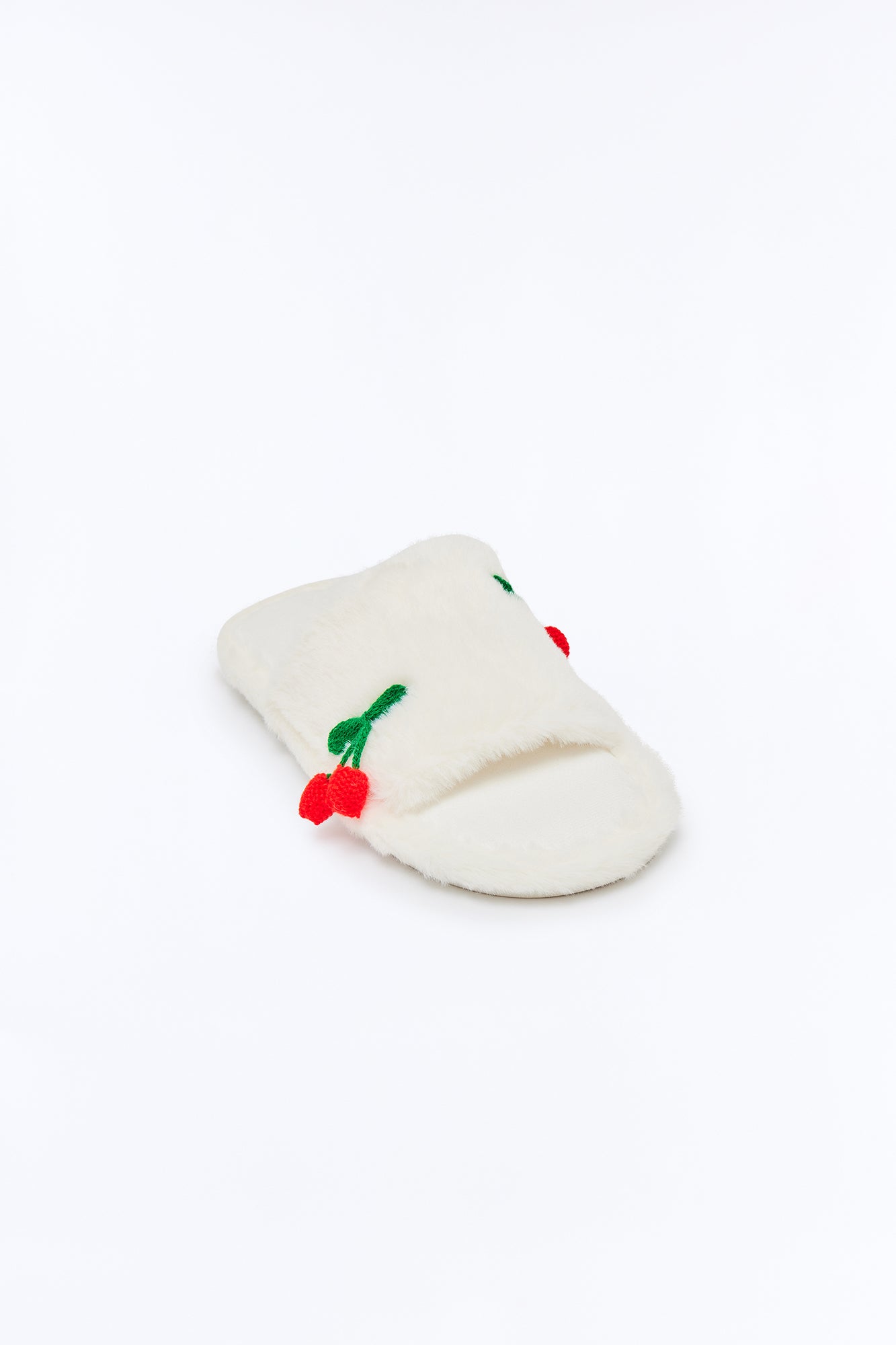 Cherry Charm Slippers - White