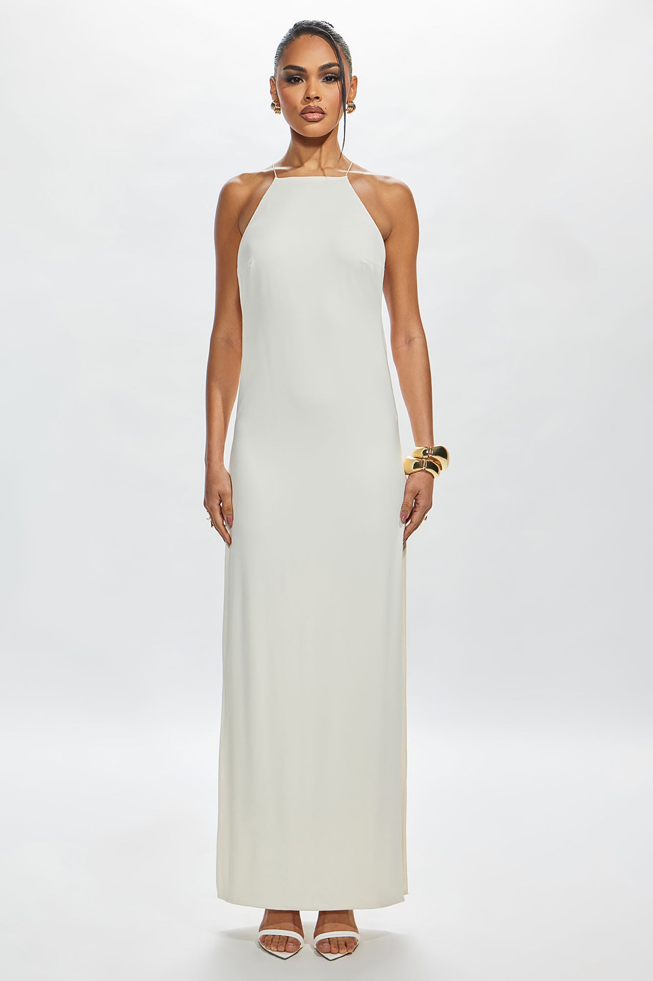 Bombshell Hardware Maxi Dress - Cream