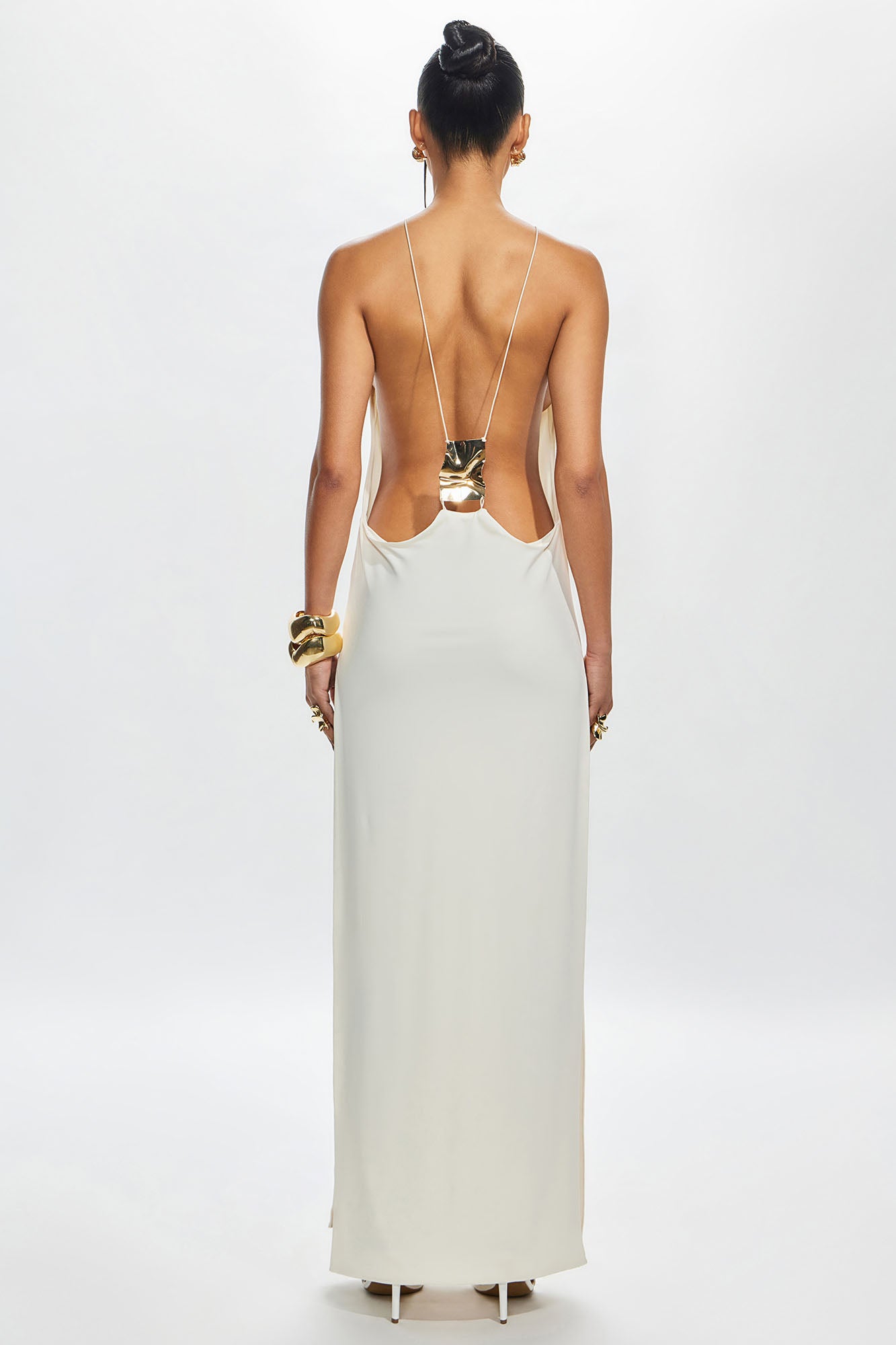 Bombshell Hardware Maxi Dress - Cream