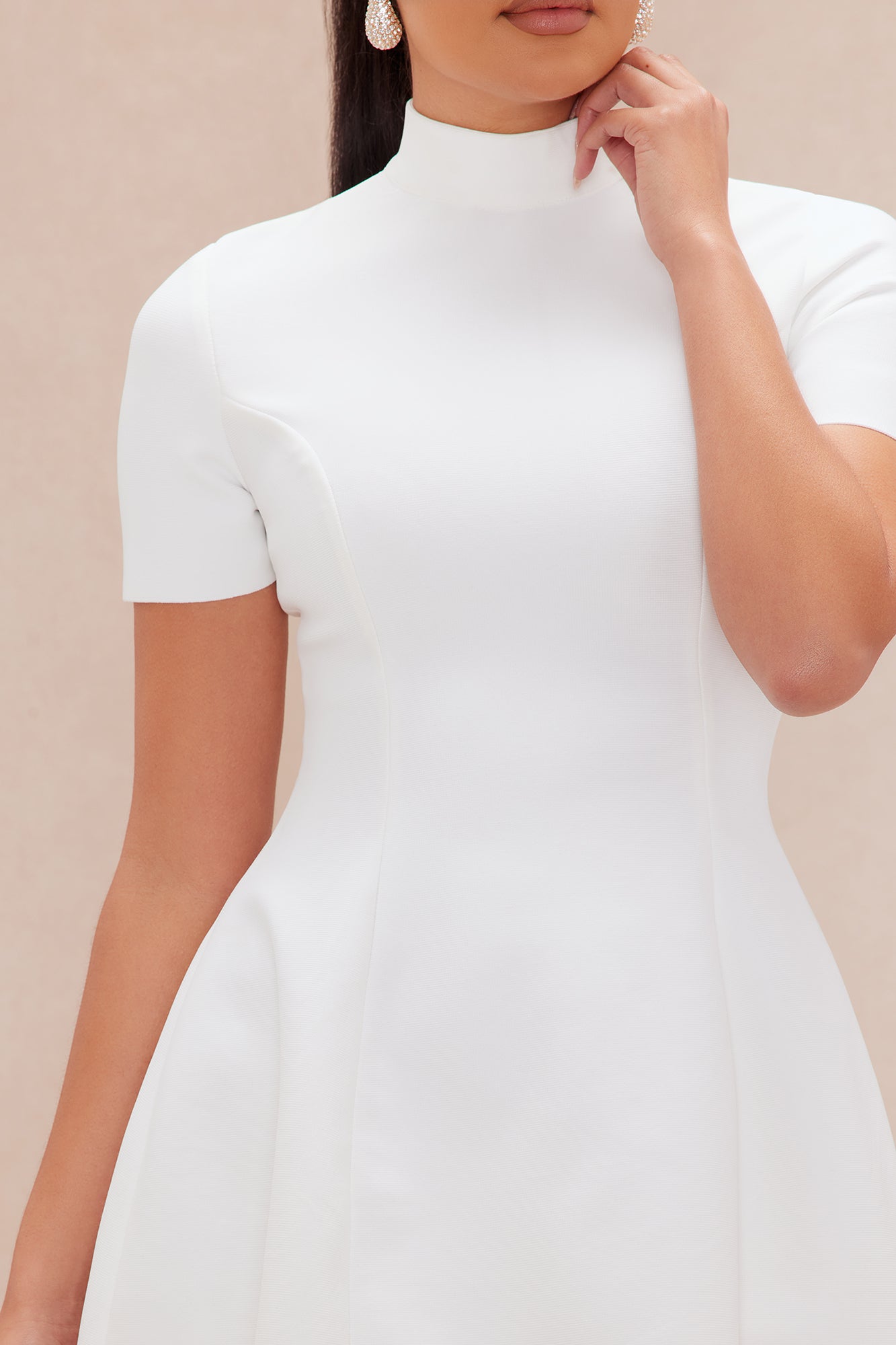 Blakely Bandage A Line Mini Dress - White