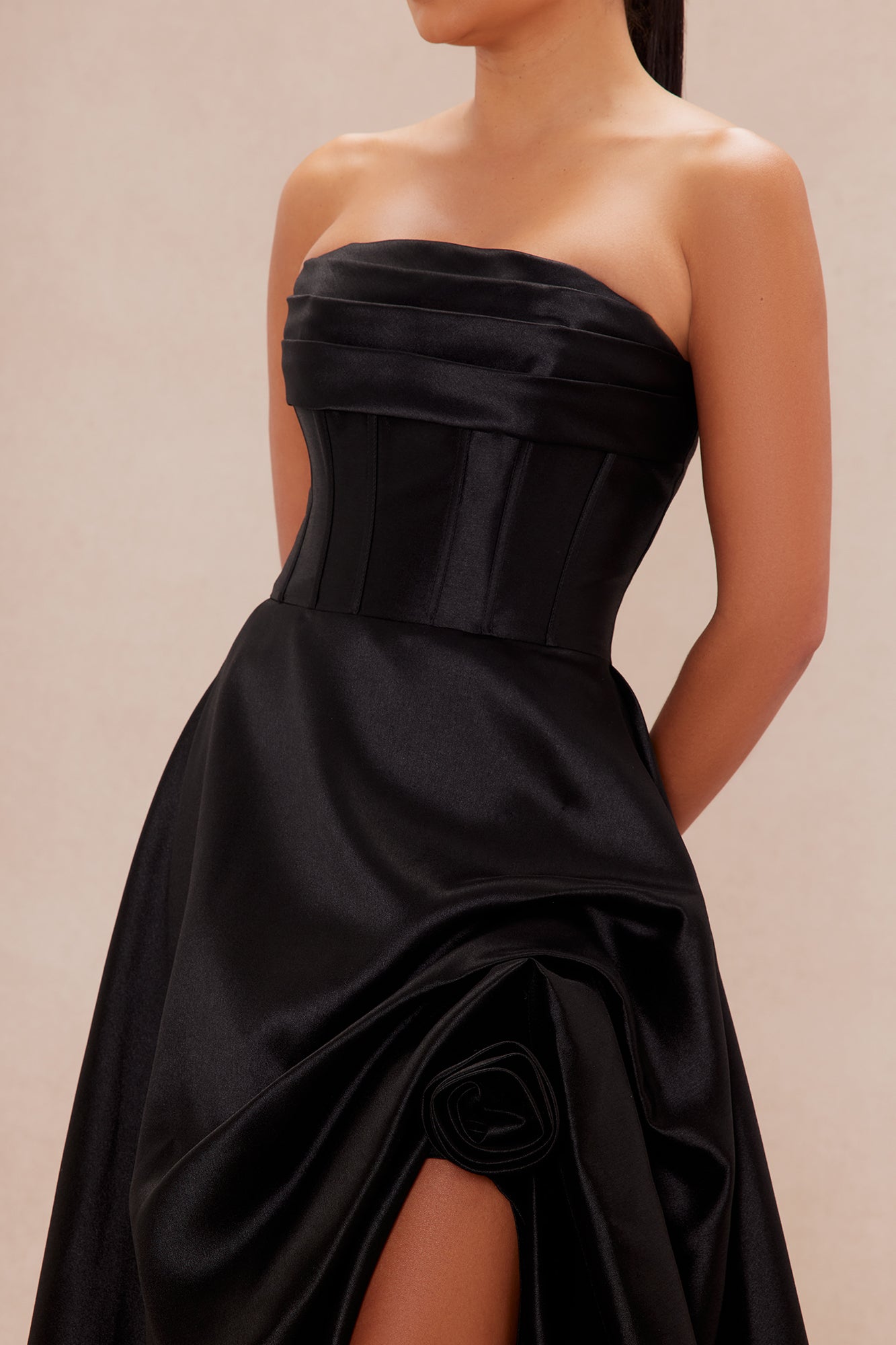 Swept Away Taffeta Gown - Black