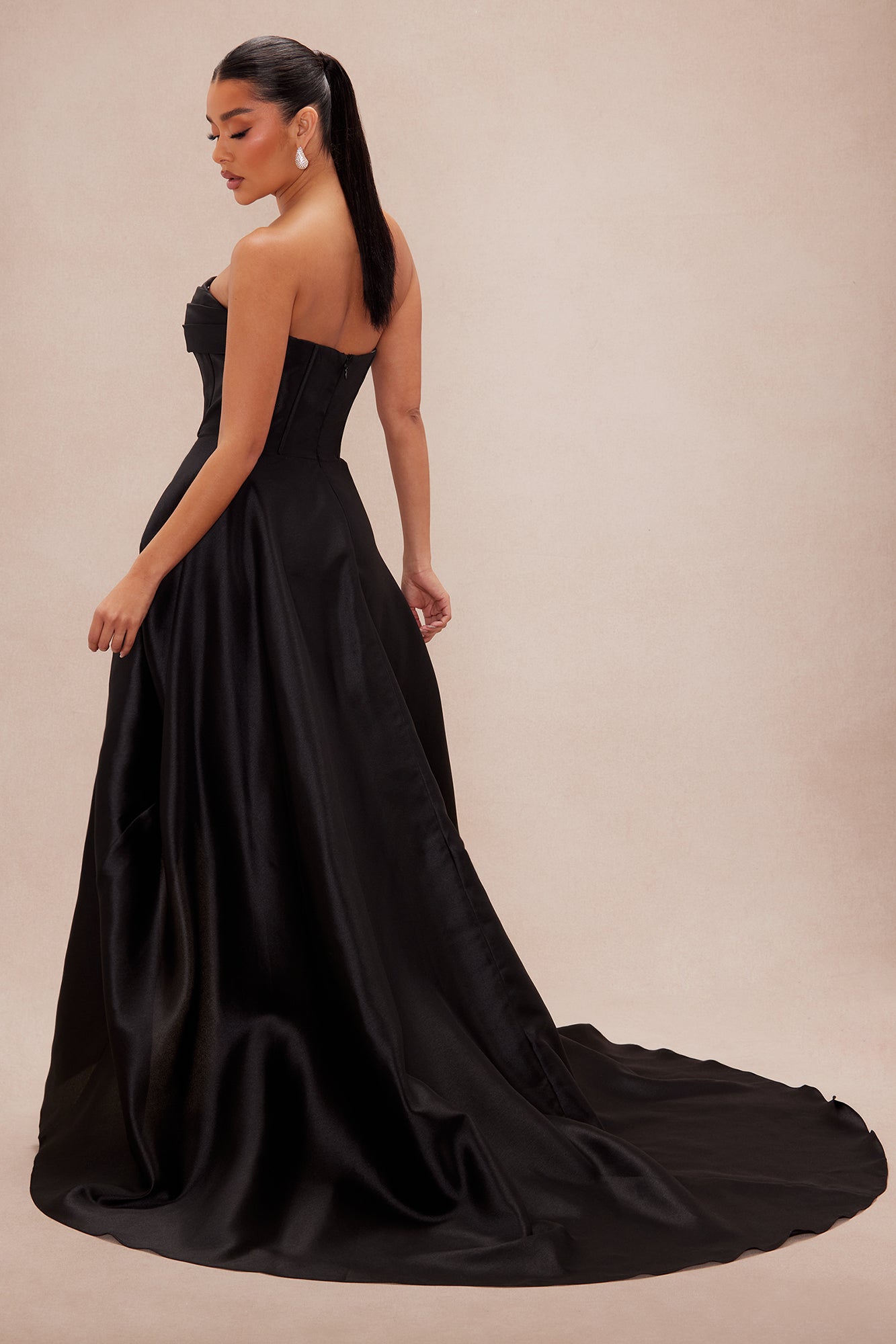 Swept Away Taffeta Gown - Black
