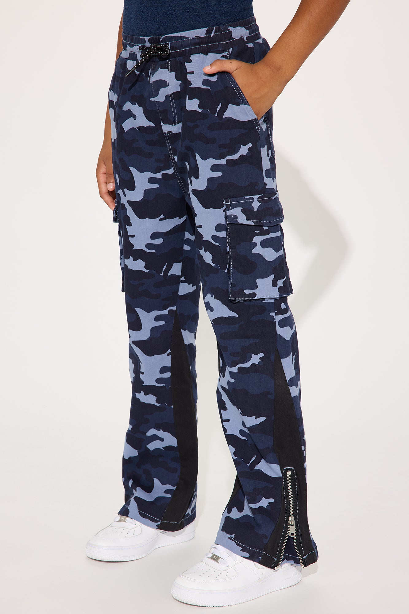 Mini Live It Up Camo Print Cargo Twill Pant - Navy/combo