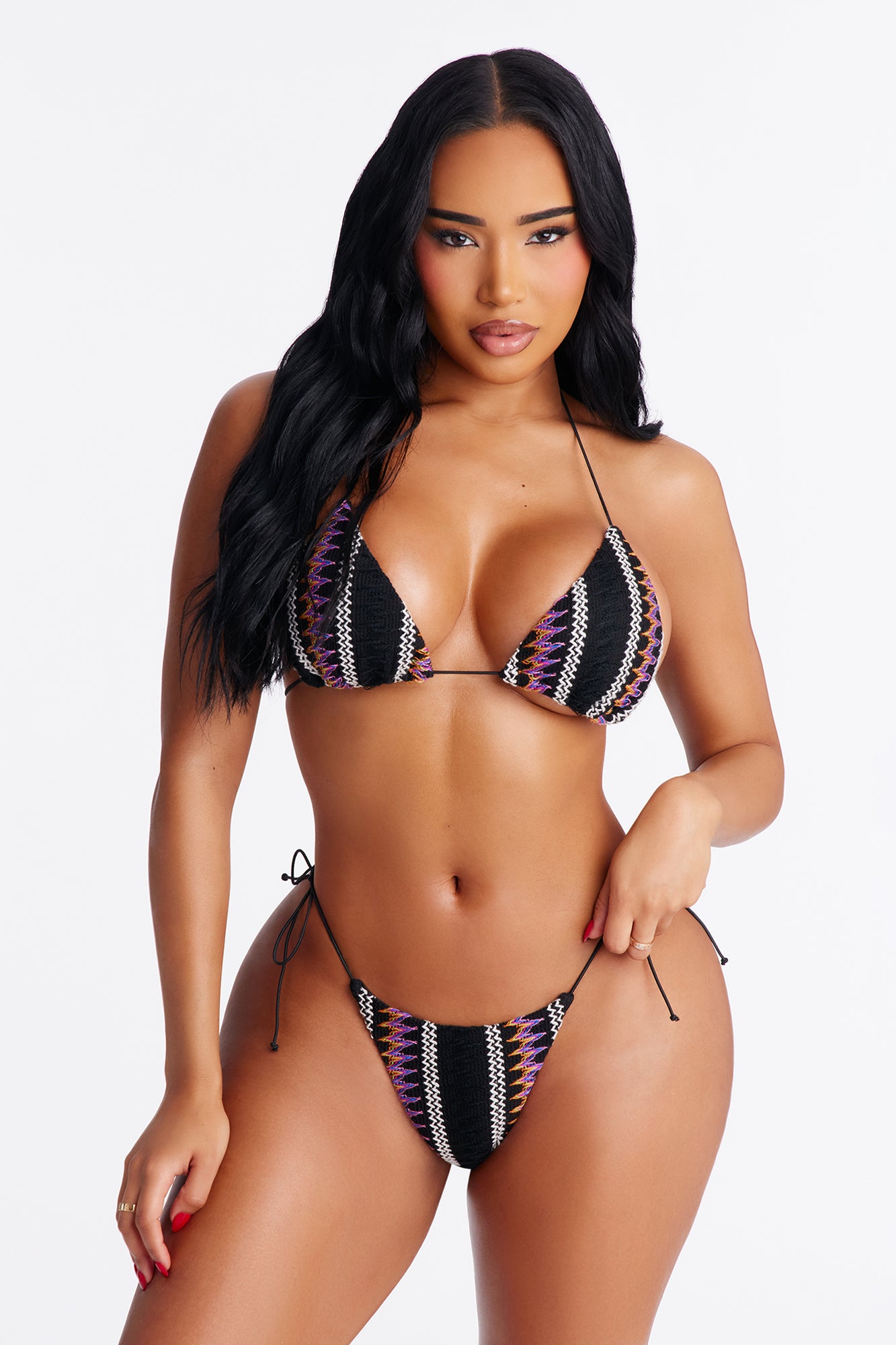 Serena Bikini And Coverup Skirt Set - Black/combo
