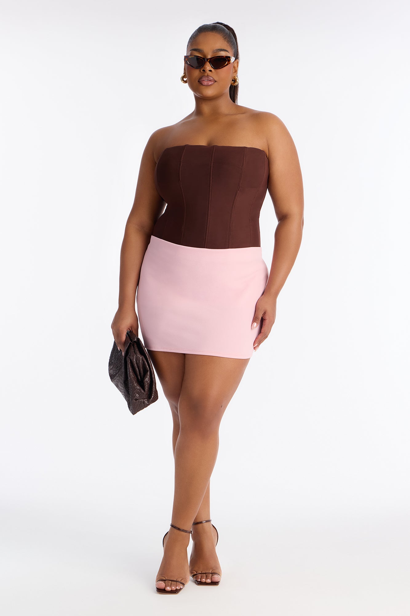 Mia Crepe Micro Mini Skort - Light Pink
