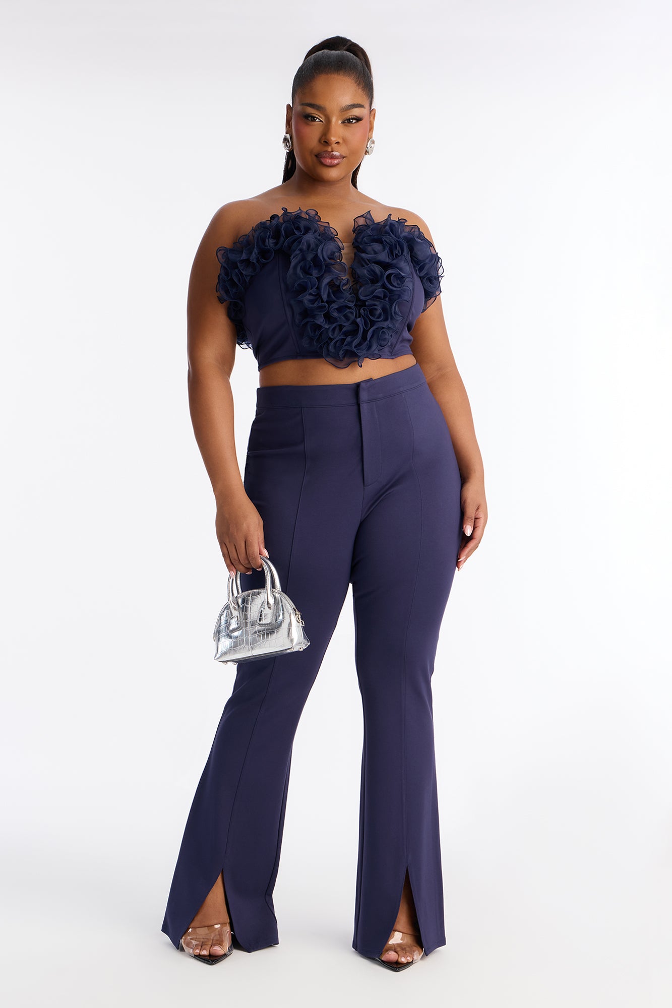 Ruby Rose Corset Pant Set - Navy