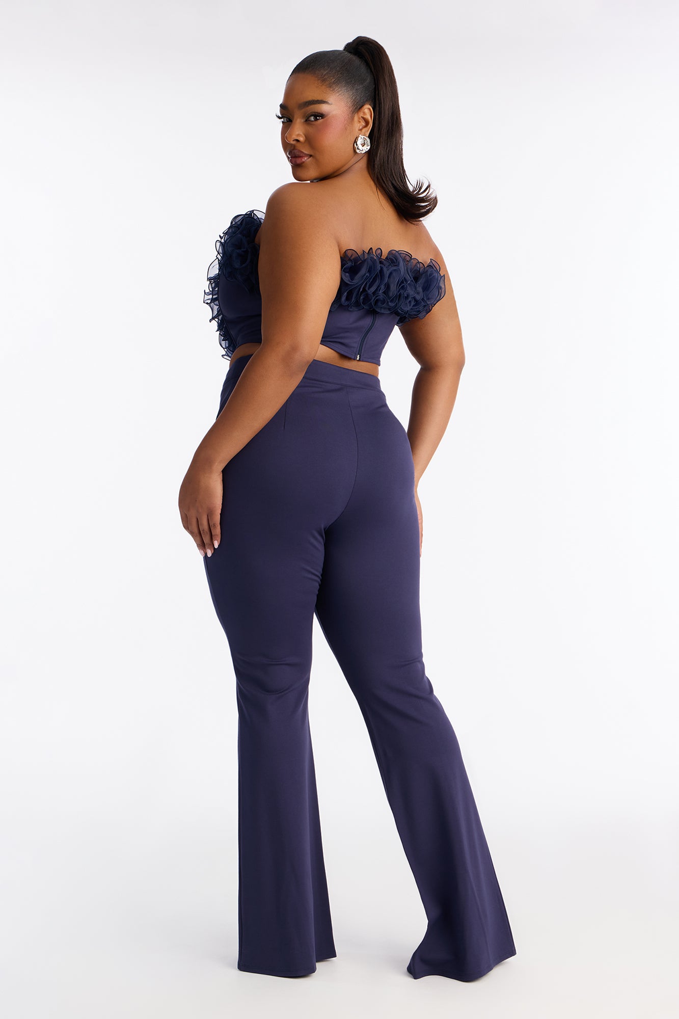 Ruby Rose Corset Pant Set - Navy