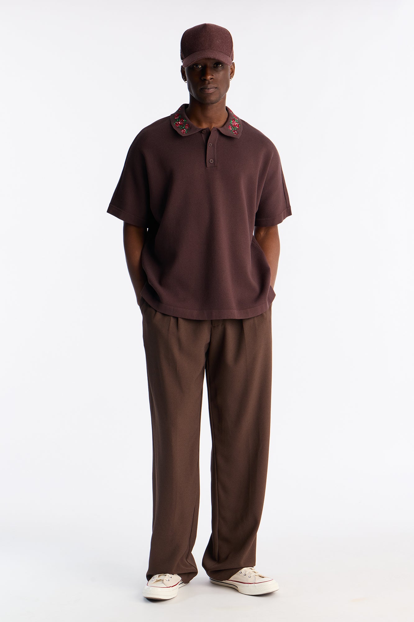 Roses Are Red Polo Short Sleeve Polo - Brown