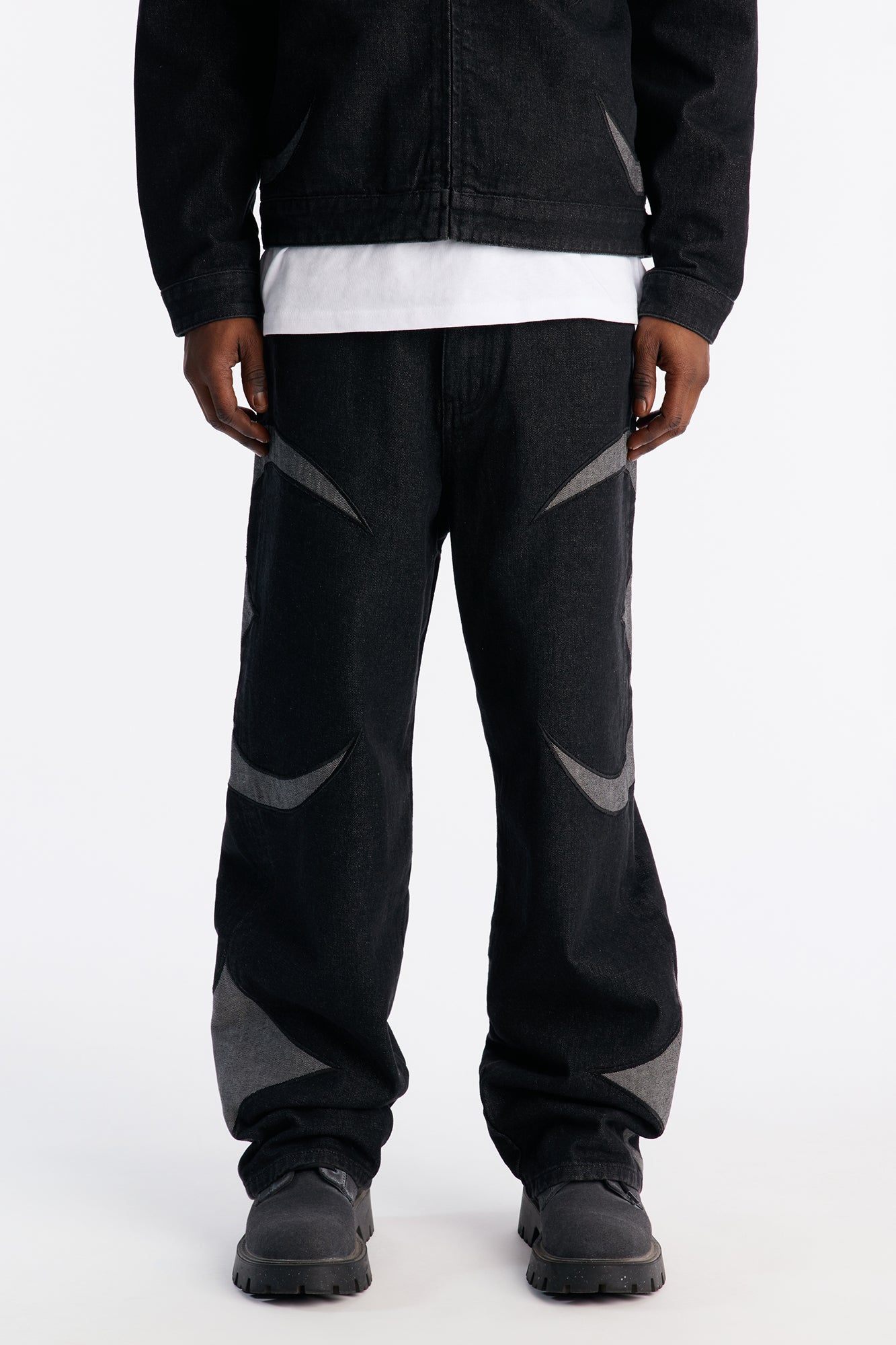 Baggy Crescent Jean - Black