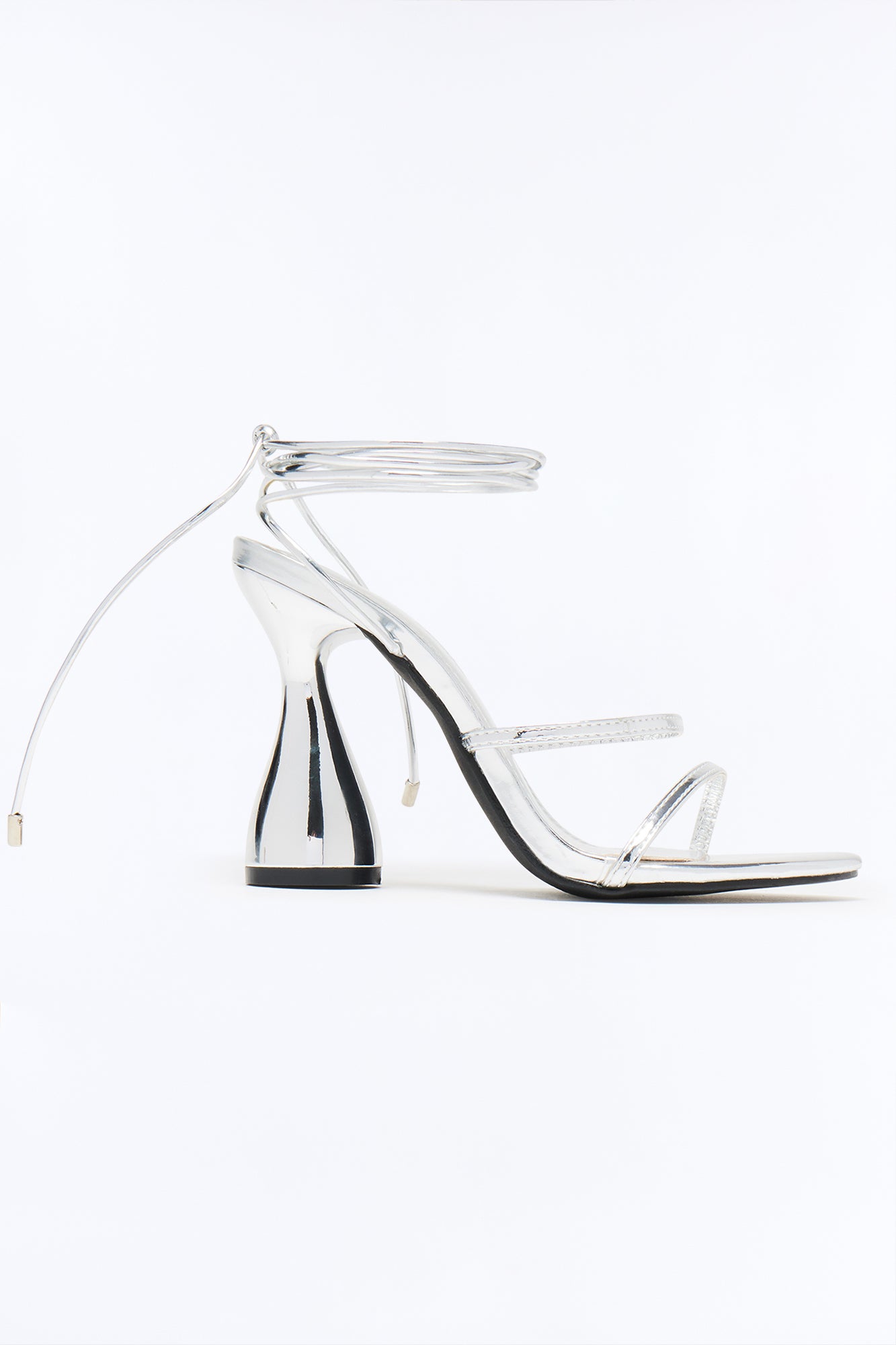 Out And About Wrap Up Heels - Silver